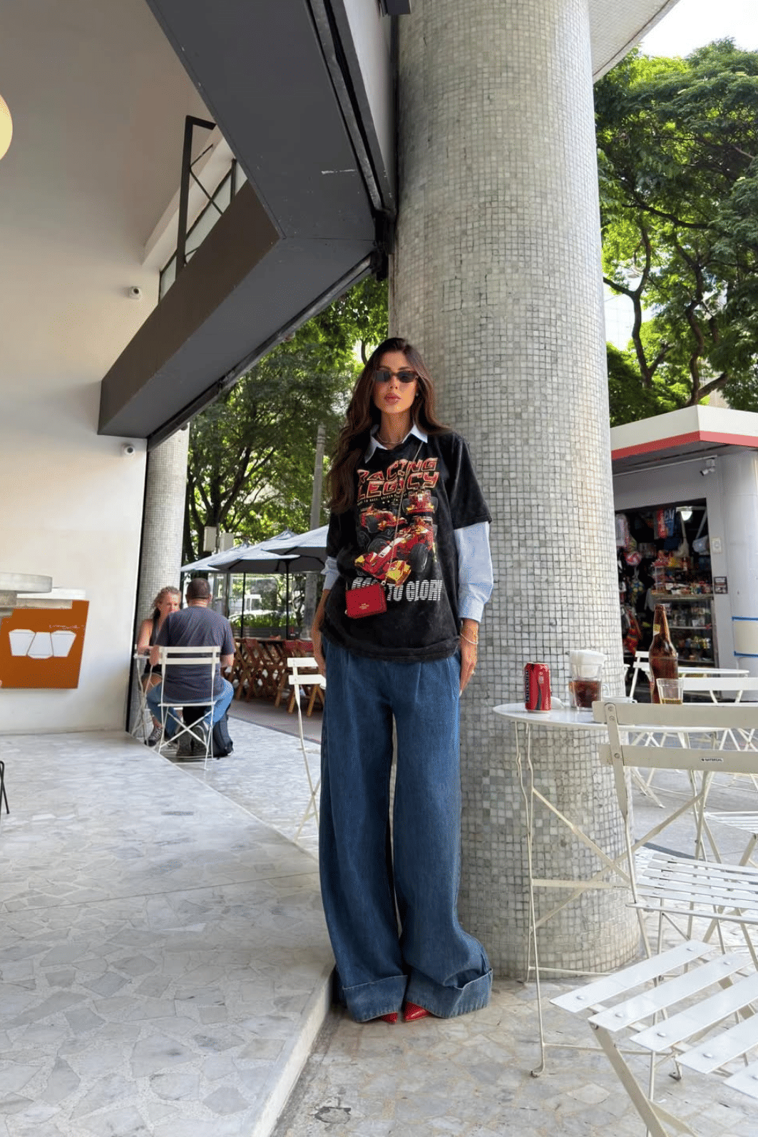 T-SHIRT OVERSIZED RACING LEGACY PRETO SKY T-SHIRT OVERSIZED RACING LEGACY PRETO SKY