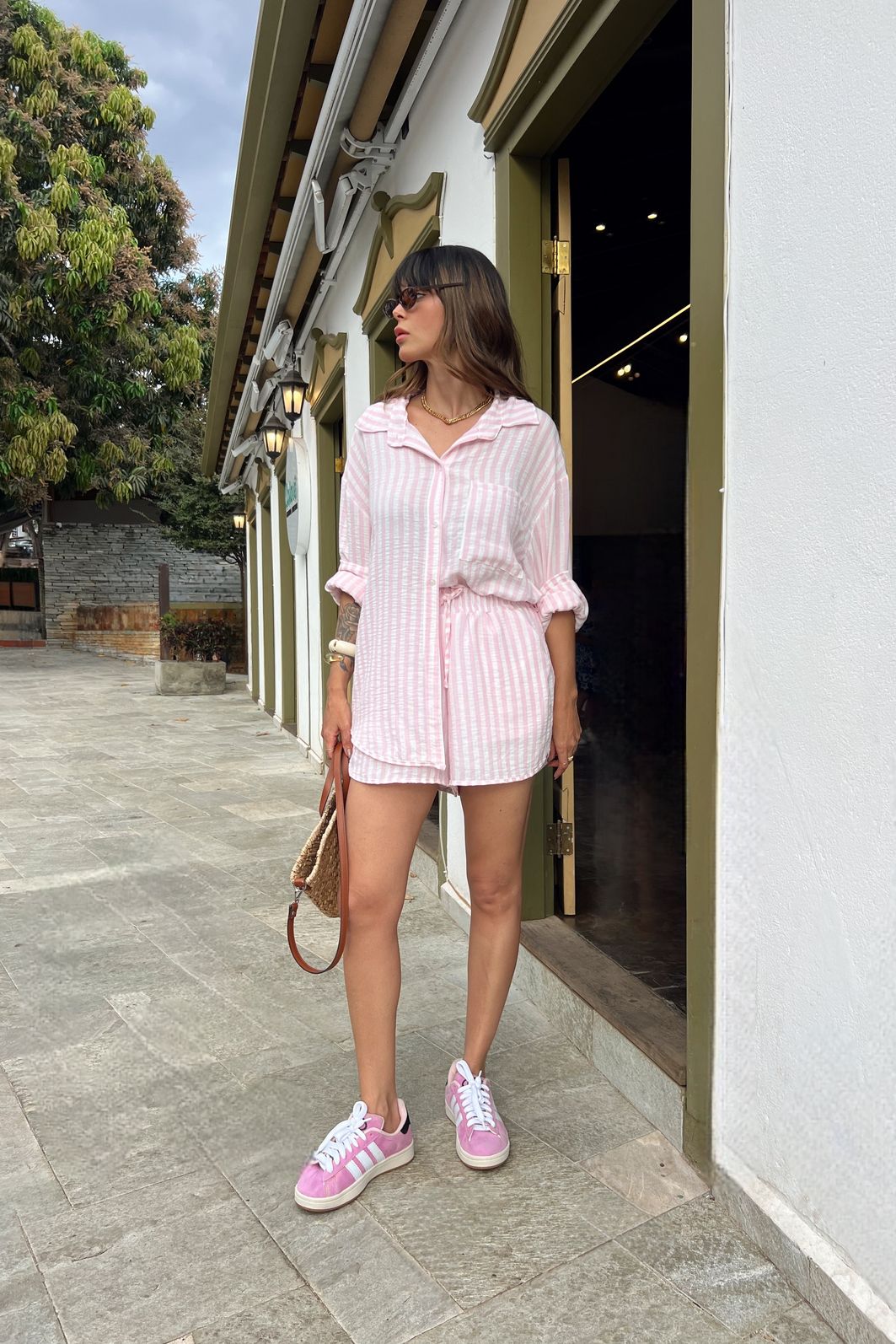 SHORTS LISTRADO FRESH ROSA CANDY SHORTS LISTRADO FRESH ROSA CANDY