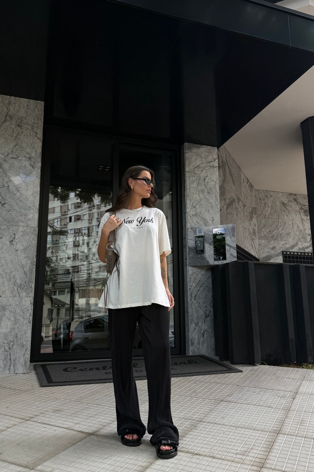 T-SHIRT OVERSIZED NEW YORK OFF WHITE