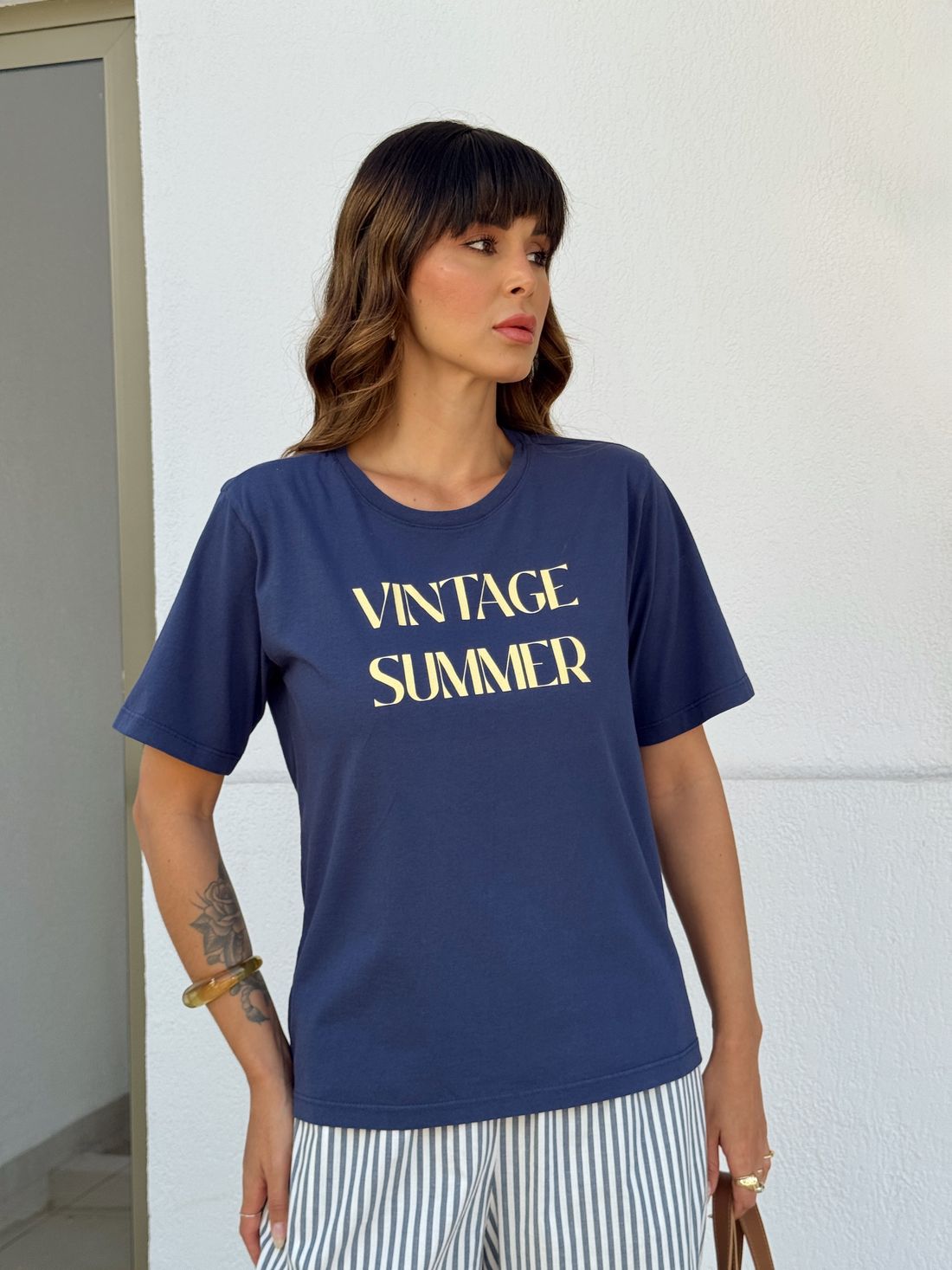 T-SHIRT ESTONADA VINTAGE SUMMER AZUL NAVY