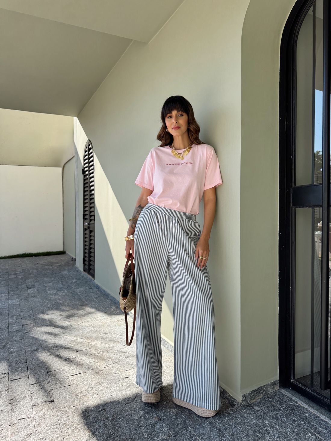 T-SHIRT ESTONADA MORE AMORE ROSA CANDY