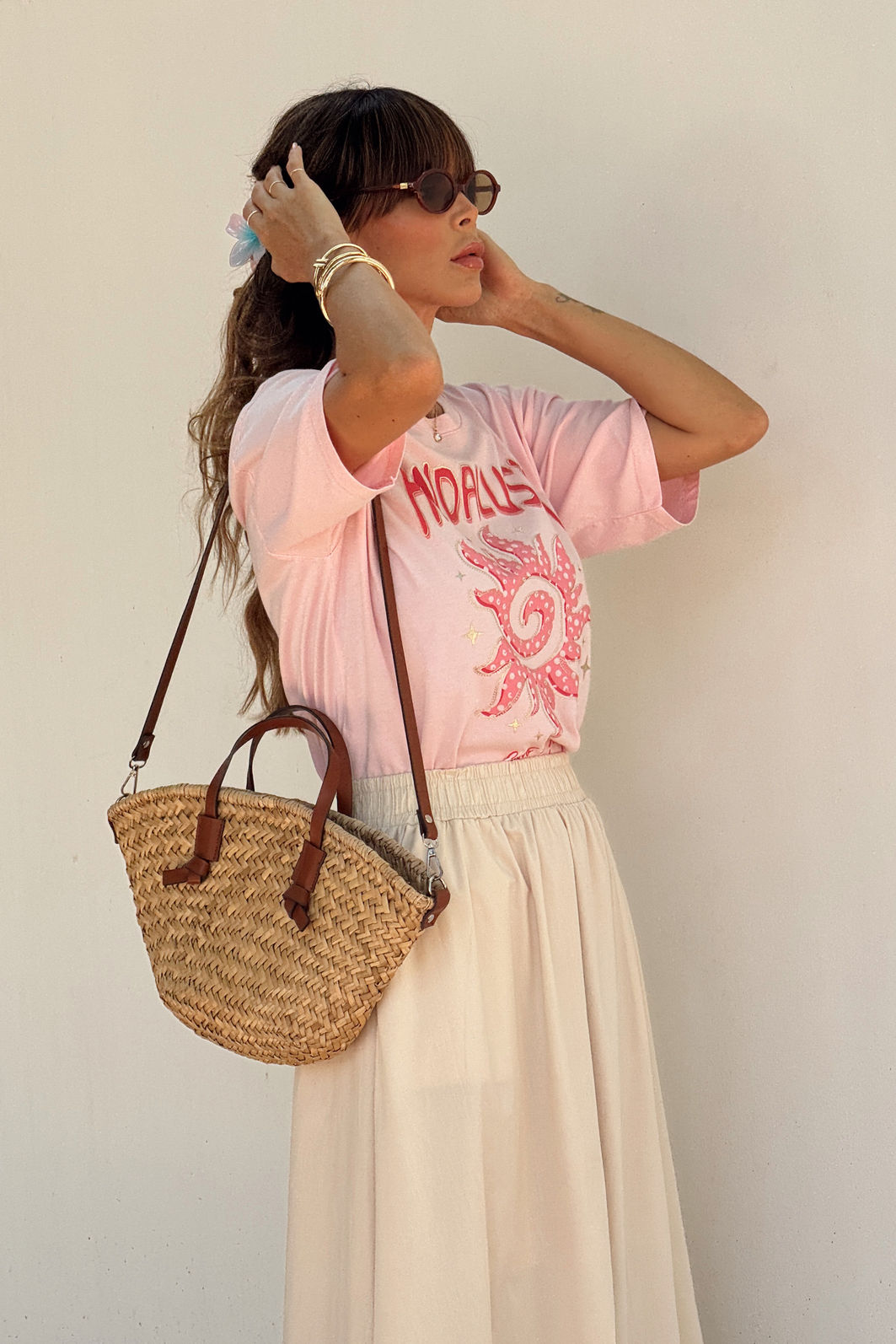 T-SHIRT ESTONADA ANDALUSIA (COM FOIL) ROSA CANDY T-SHIRT ESTONADA ANDALUSIA (COM FOIL) ROSA CANDY