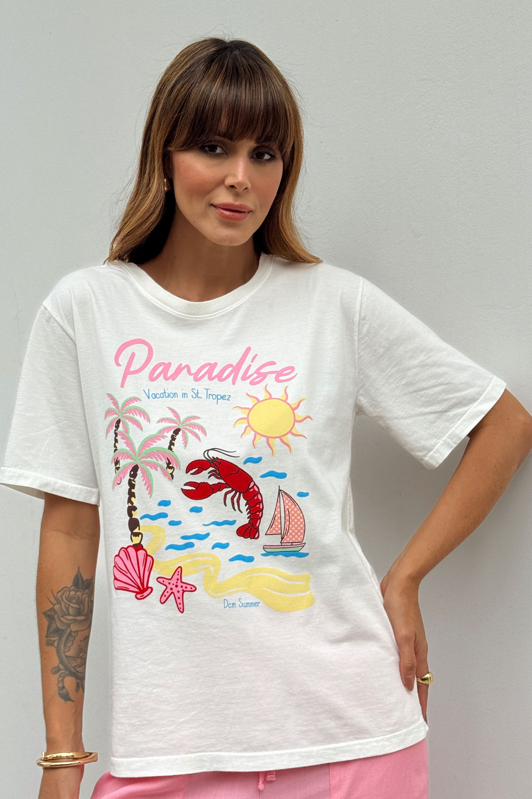 T-SHIRT ESTONADA VACATION PARADISE PATCHES OFF WHITE T-SHIRT ESTONADA VACATION PARADISE PATCHES OFF WHITE