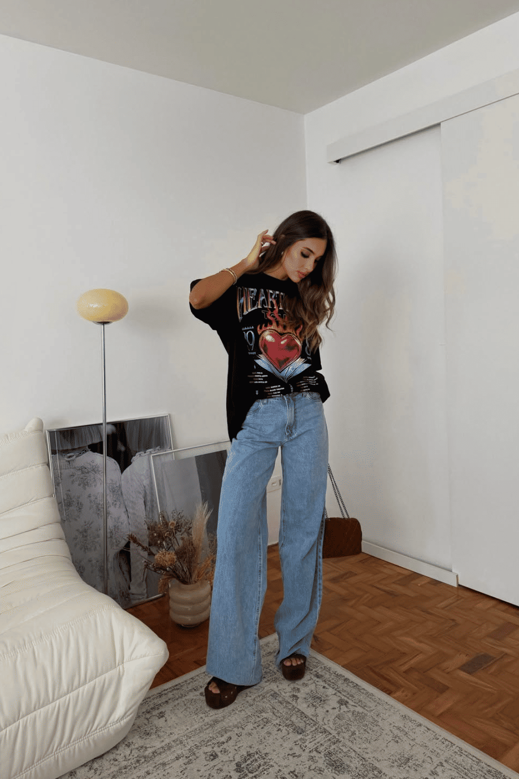T-SHIRT OVERSIZED ESTONADA HEARTFIRE PRETA T-SHIRT OVERSIZED ESTONADA HEARTFIRE PRETA