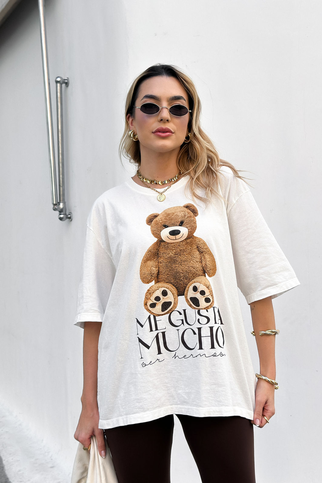 T-SHIRT OVERSIZED URSINHA ME GUSTA  OFF WHITE