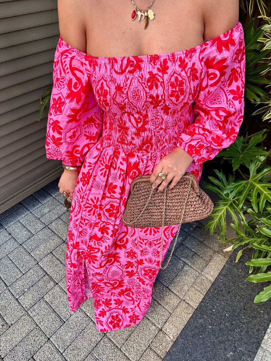 VESTIDO MIDI BARBARA LA FIORE ROSA