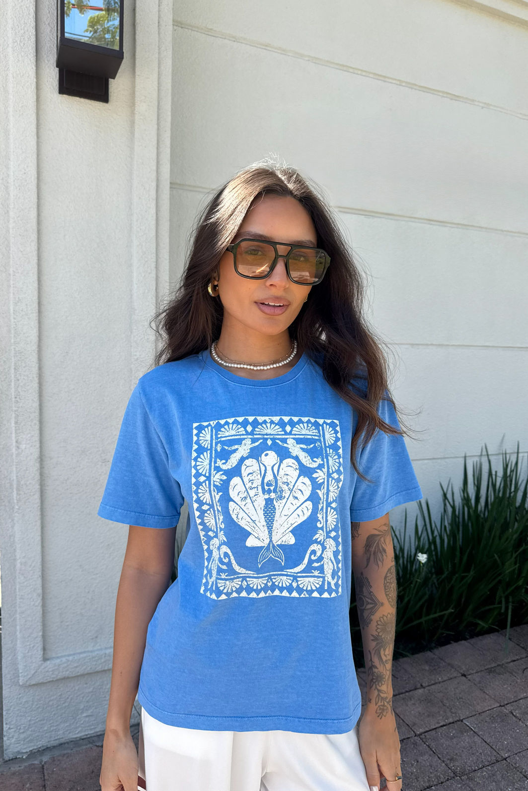 T-SHIRT ESTONADA MERMAID ELEGANCE AZUL CÉU T-SHIRT ESTONADA MERMAID ELEGANCE AZUL CÉU