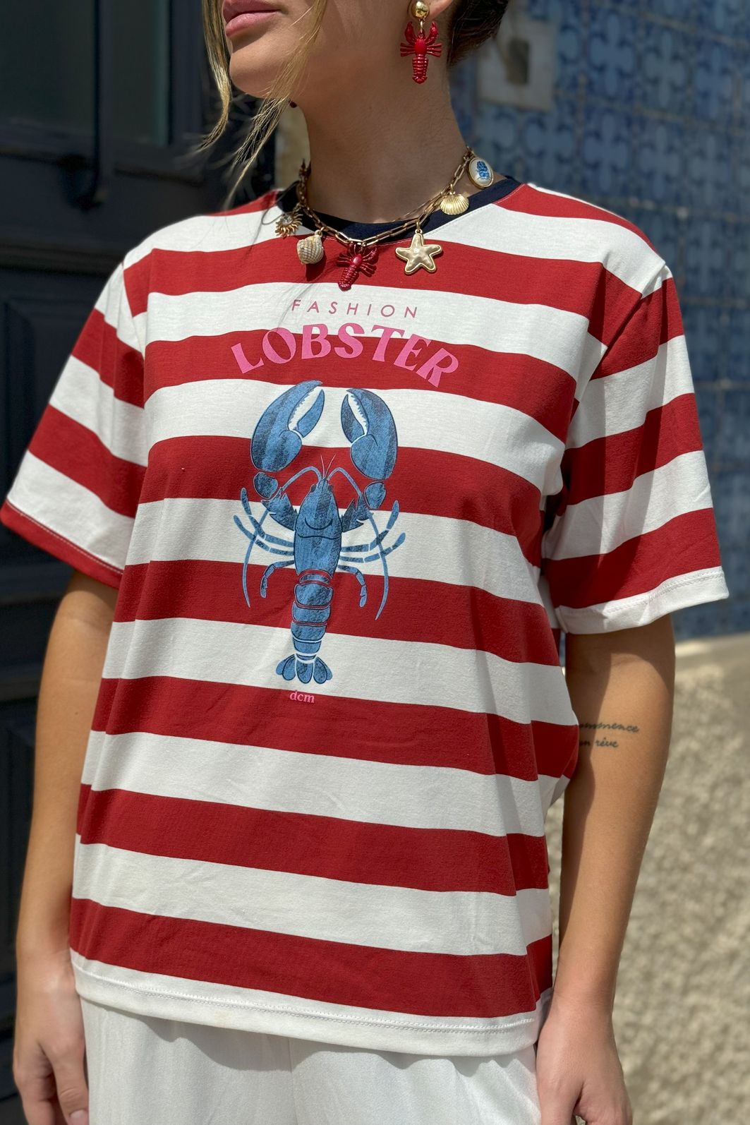 T-SHIRT FASHION LOBSTER LISTRADA