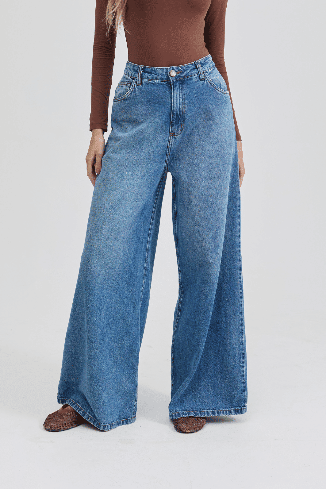 CALÇA JEANS SUPER PANTALONA CELINE AZUL CALÇA JEANS SUPER PANTALONA CELINE AZUL
