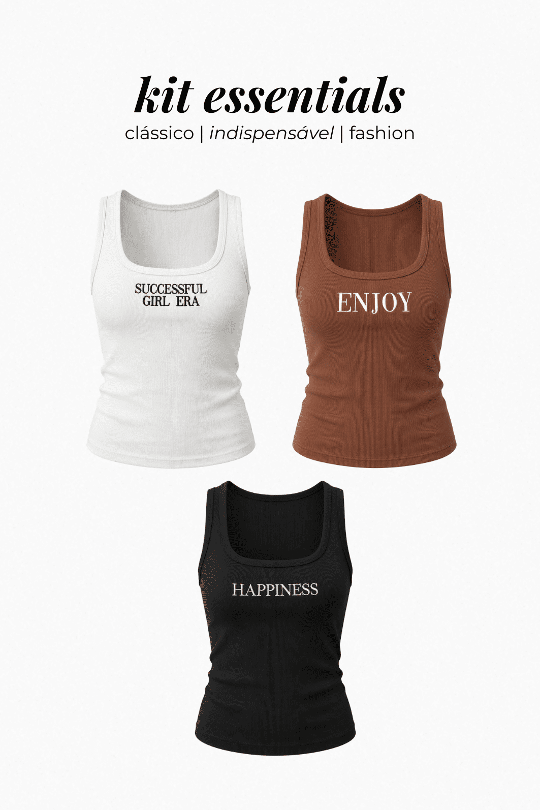 KIT REGATAS BORDADAS