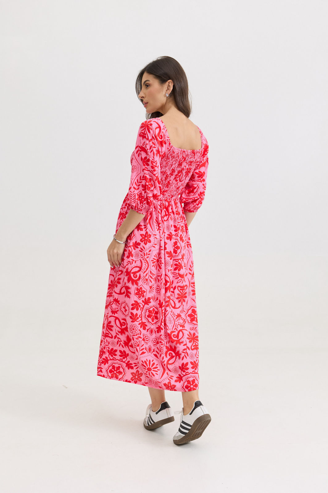 VESTIDO MIDI BARBARA LA FIORE ROSA