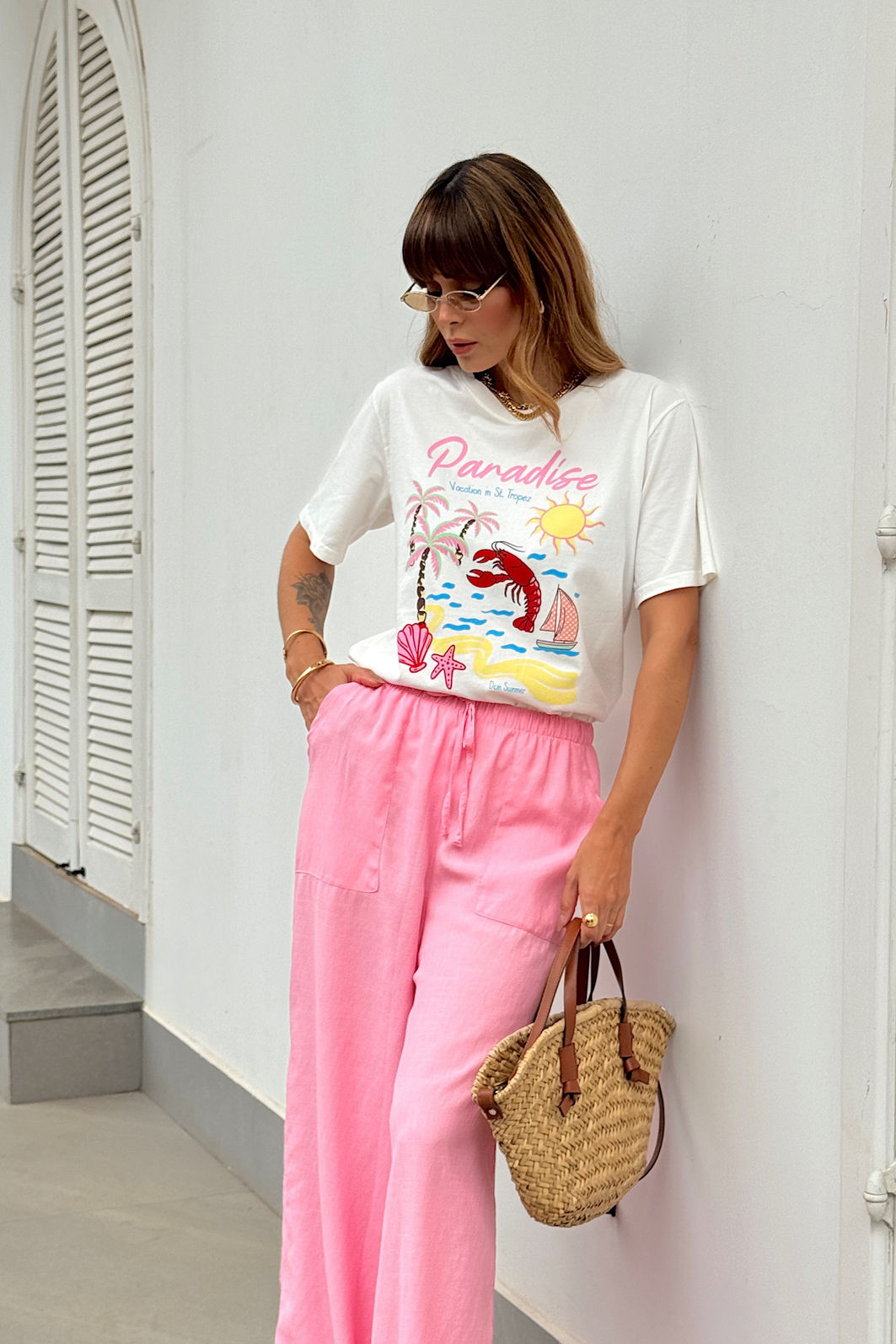 T-SHIRT ESTONADA VACATION PARADISE PATCHES OFF WHITE T-SHIRT ESTONADA VACATION PARADISE PATCHES OFF WHITE