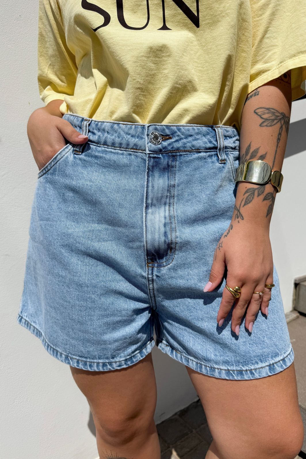 SHORTS MOM JEANS AMALFI AZUL