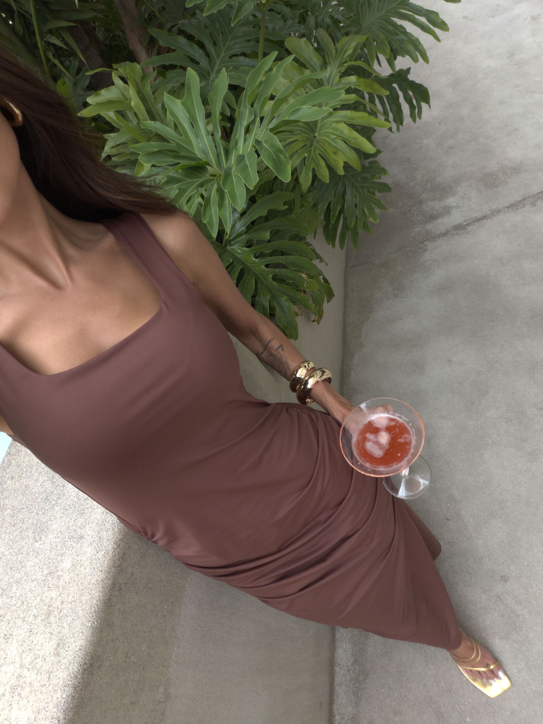 VESTIDO DECOTE QUADRADO GORGEOUS MARROM