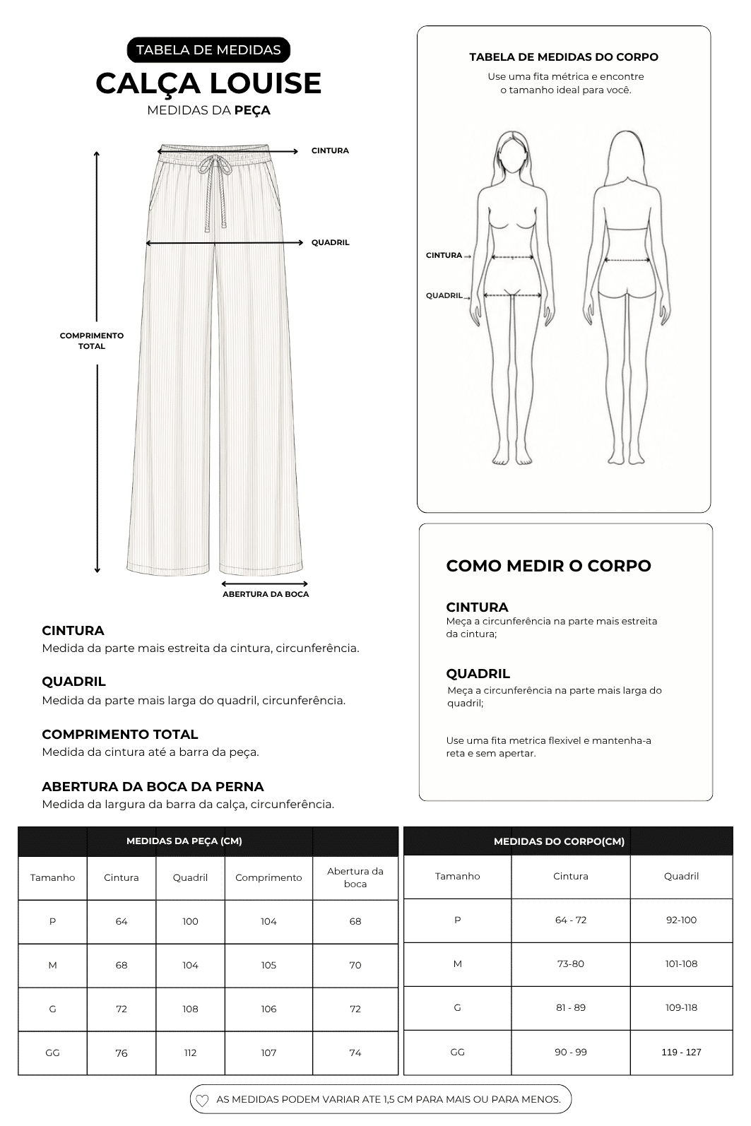 CALÇA PANTALONA LOUISE PRETA CALÇA PANTALONA LOUISE PRETA