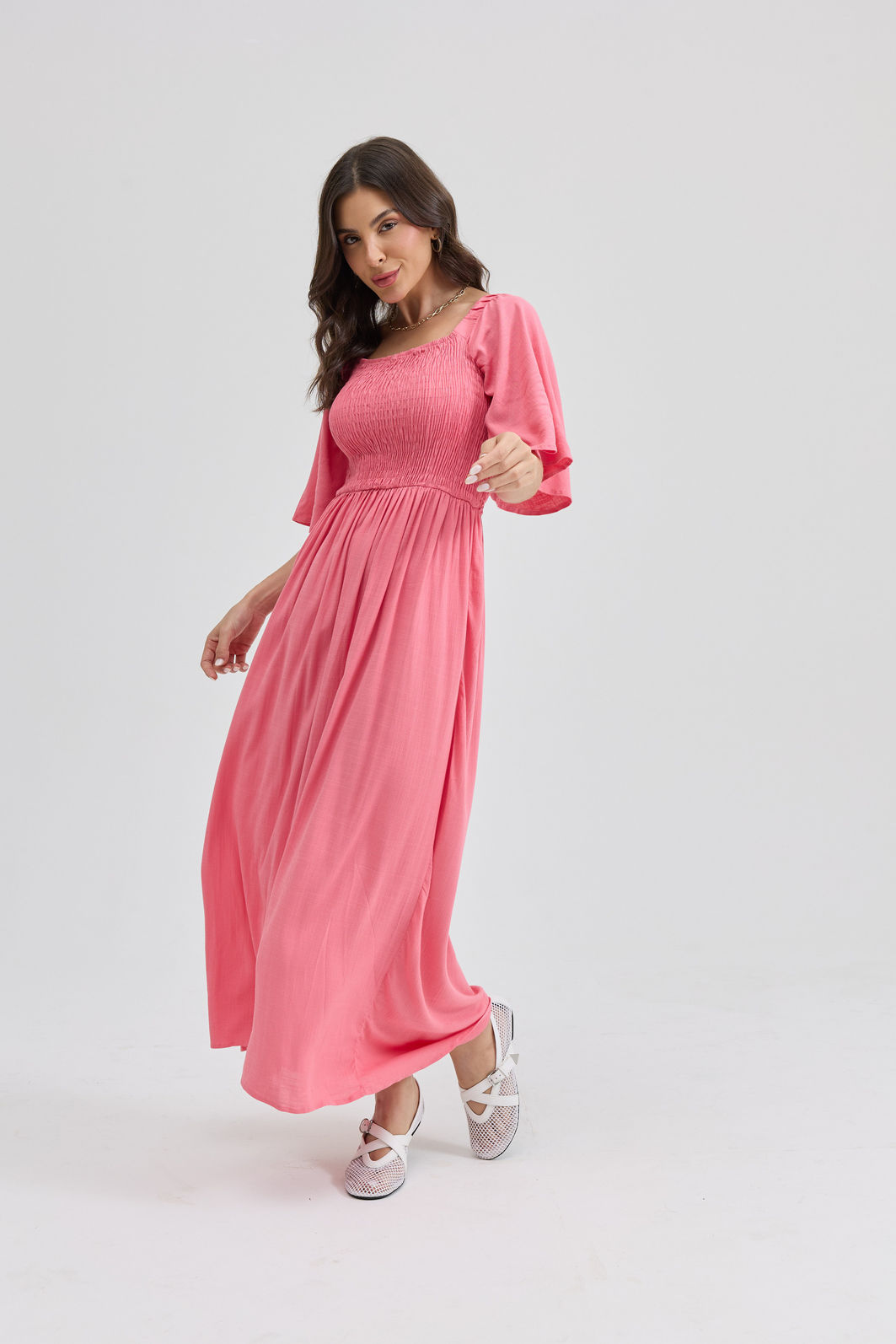 VESTIDO MIDI COM BUSTO EM LASTEX DREAMS ROSA CLARO VESTIDO MIDI COM BUSTO EM LASTEX DREAMS ROSA CLARO
