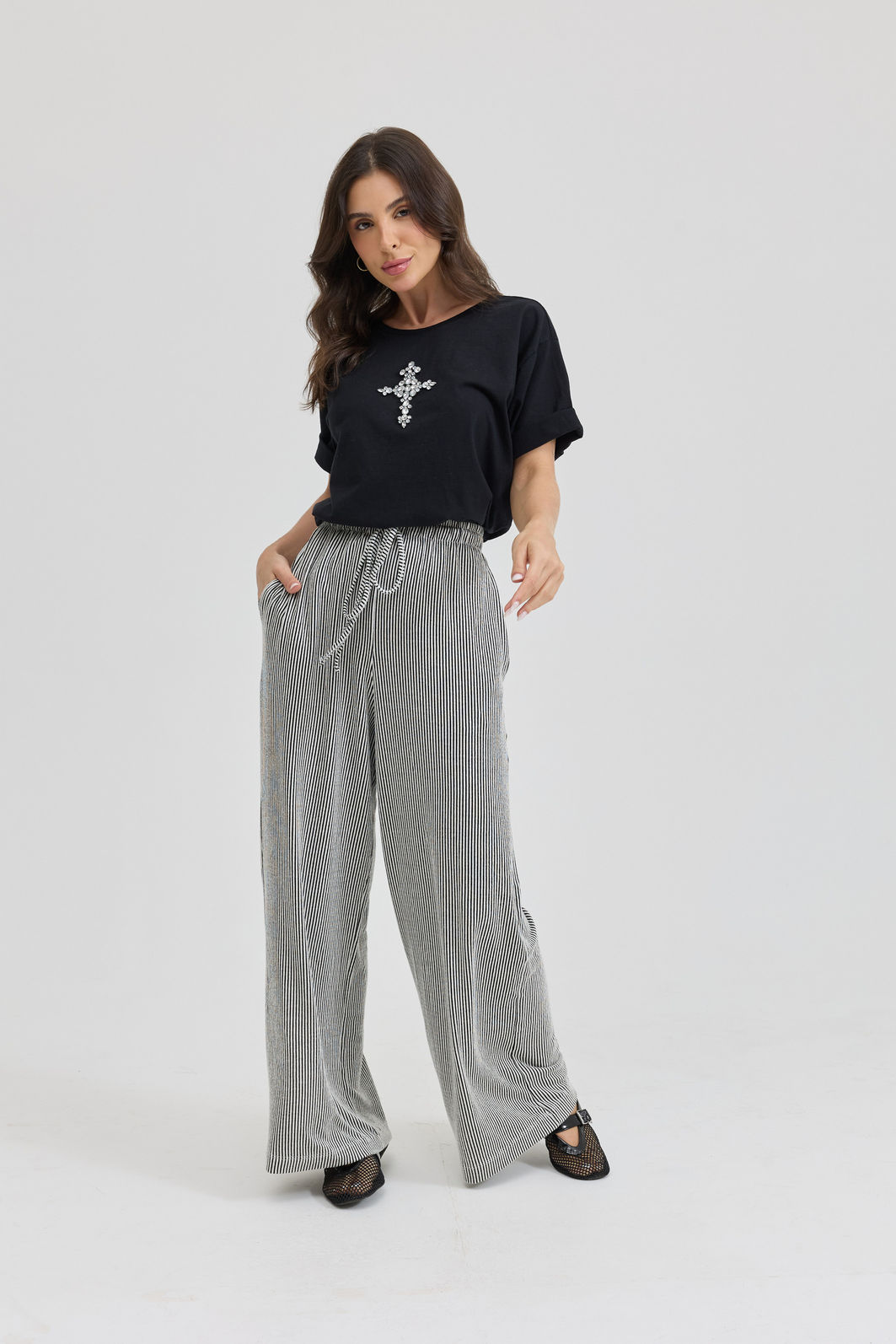 CALÇA PANTALONA LOUISE PRETA CALÇA PANTALONA LOUISE PRETA