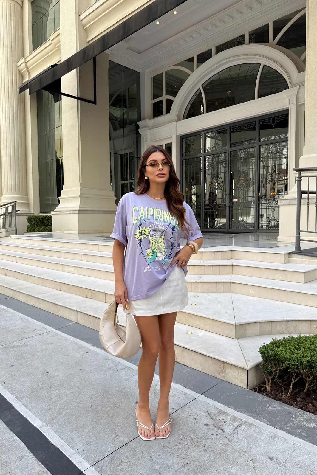 T-SHIRT OVERSIZED CAIPIRINHA GELADA (COM STRASS) ROXO CANDY