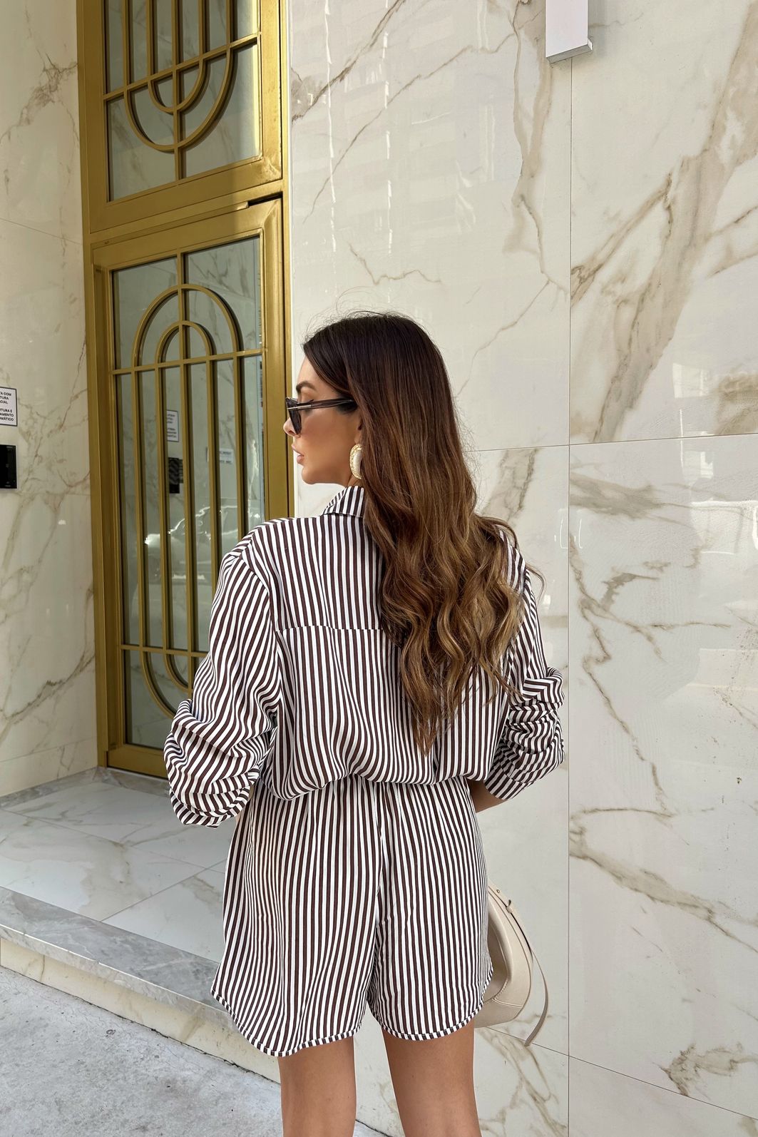 CONJUNTO LISTRADO MARESIA MARROM CONJUNTO LISTRADO MARESIA MARROM