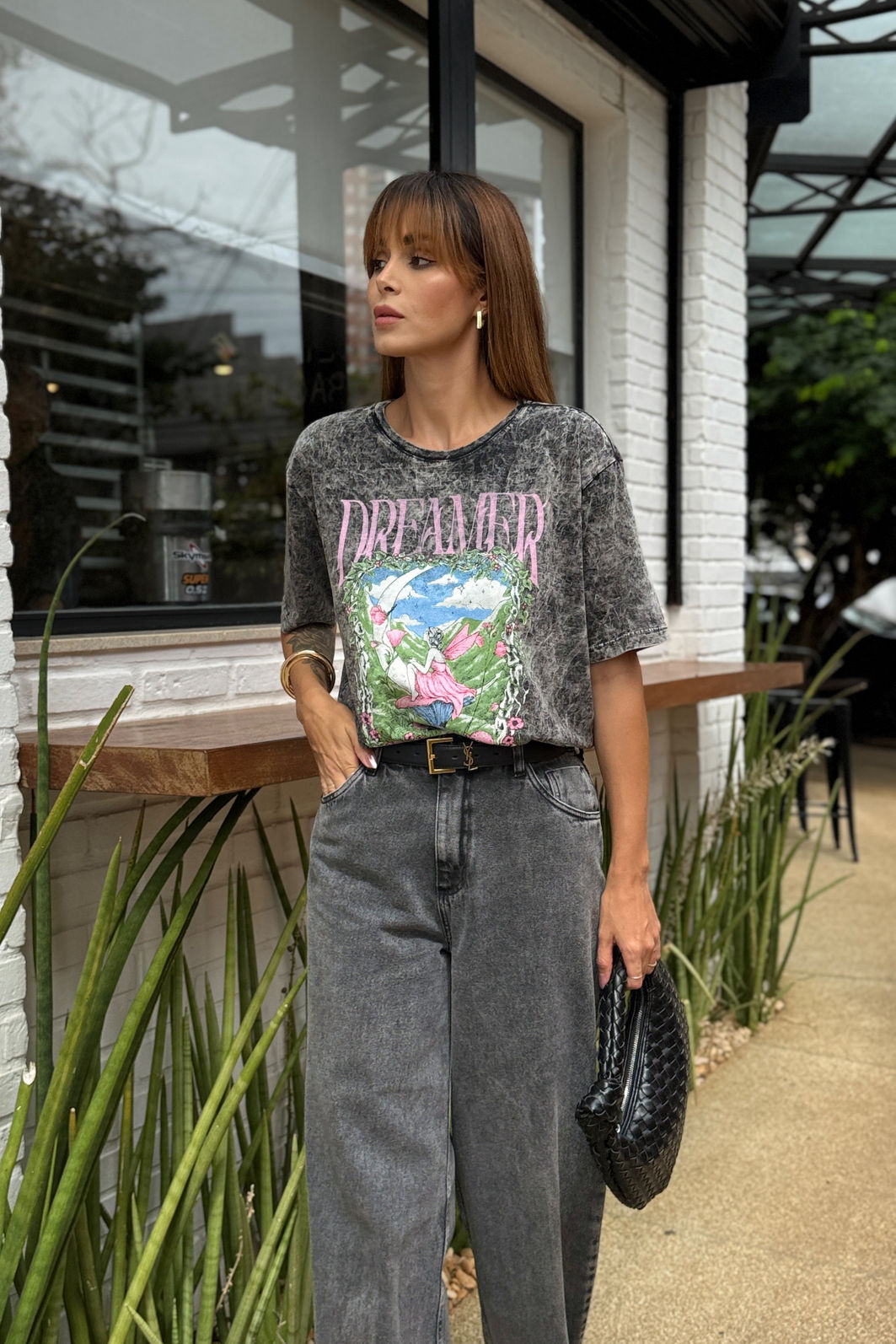 PRÉ-VENDA T-SHIRT ESTONADA DREAMER FANTASTIC PRETO MARMORIZADO VINTAGE