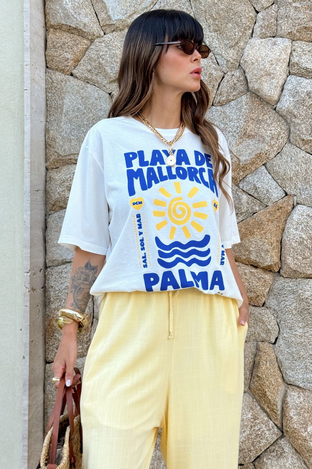 T-SHIRT OVERSIZED PLAYA DE MALLORCA OFF WHITE T-SHIRT OVERSIZED PLAYA DE MALLORCA OFF WHITE
