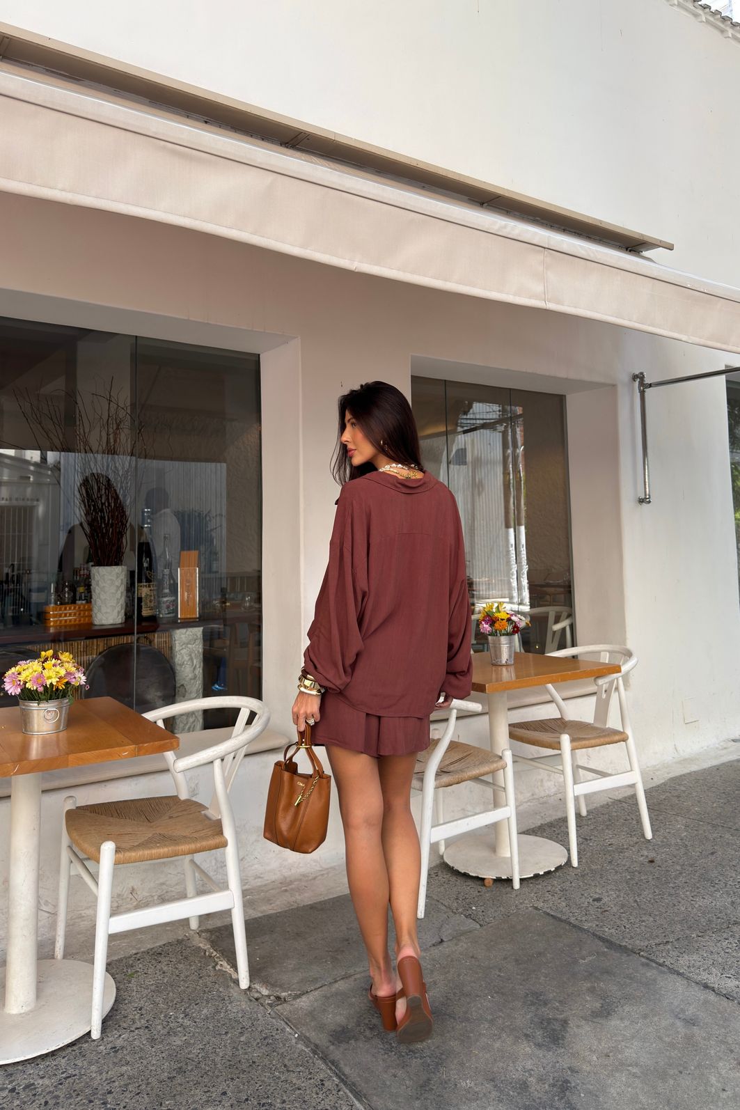 SHORTS ANA MARROM SHORTS ANA MARROM