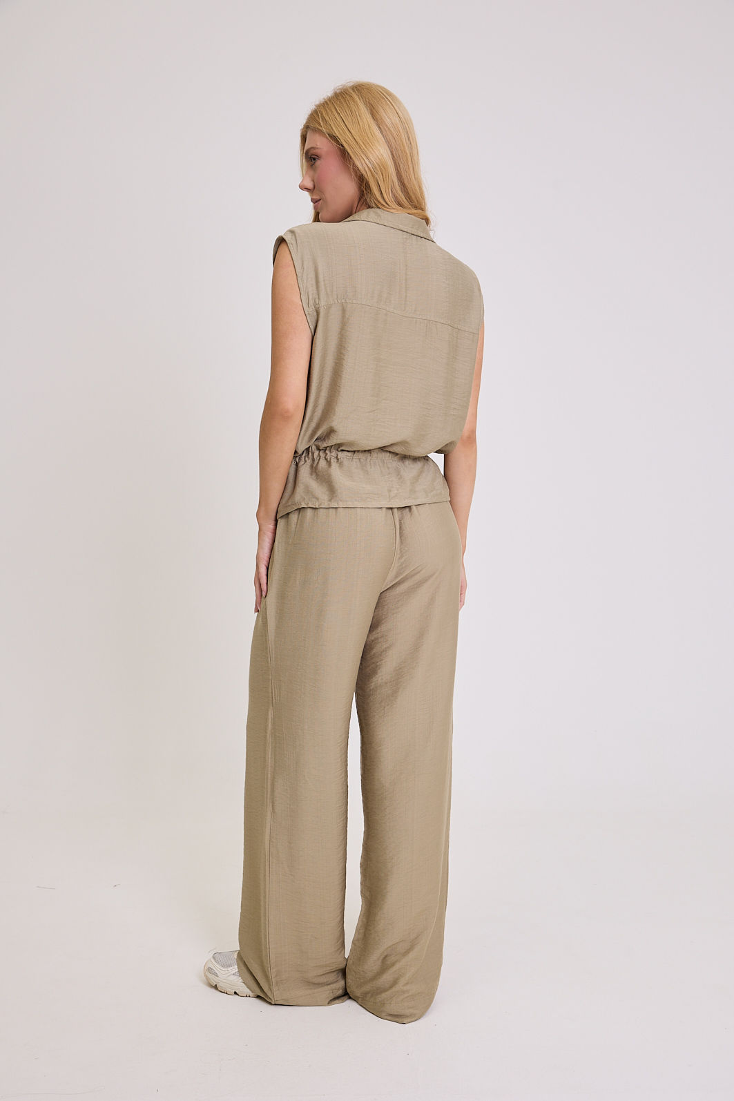 CALÇA WIDE LEG CÓS COM ELASTICO MAIA VERDE OLIVA CALÇA WIDE LEG CÓS COM ELASTICO MAIA VERDE OLIVA