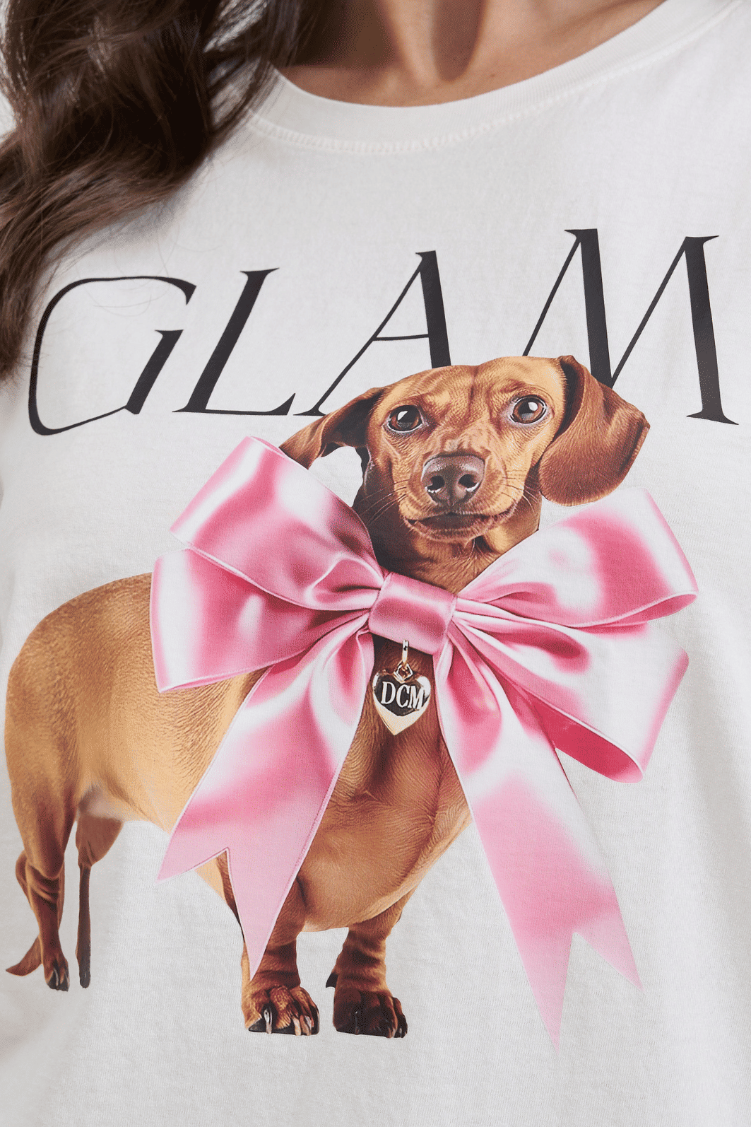 T-SHIRT ESTONADA GLAM DOG LAÇO OFF WHITE T-SHIRT ESTONADA GLAM DOG LAÇO OFF WHITE