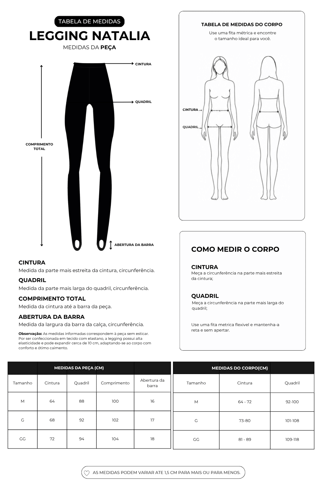 LEGGING FUSO COM ELÁSTICO NA CINTURA NATALIA PRETA LEGGING FUSO COM ELÁSTICO NA CINTURA NATALIA PRETA