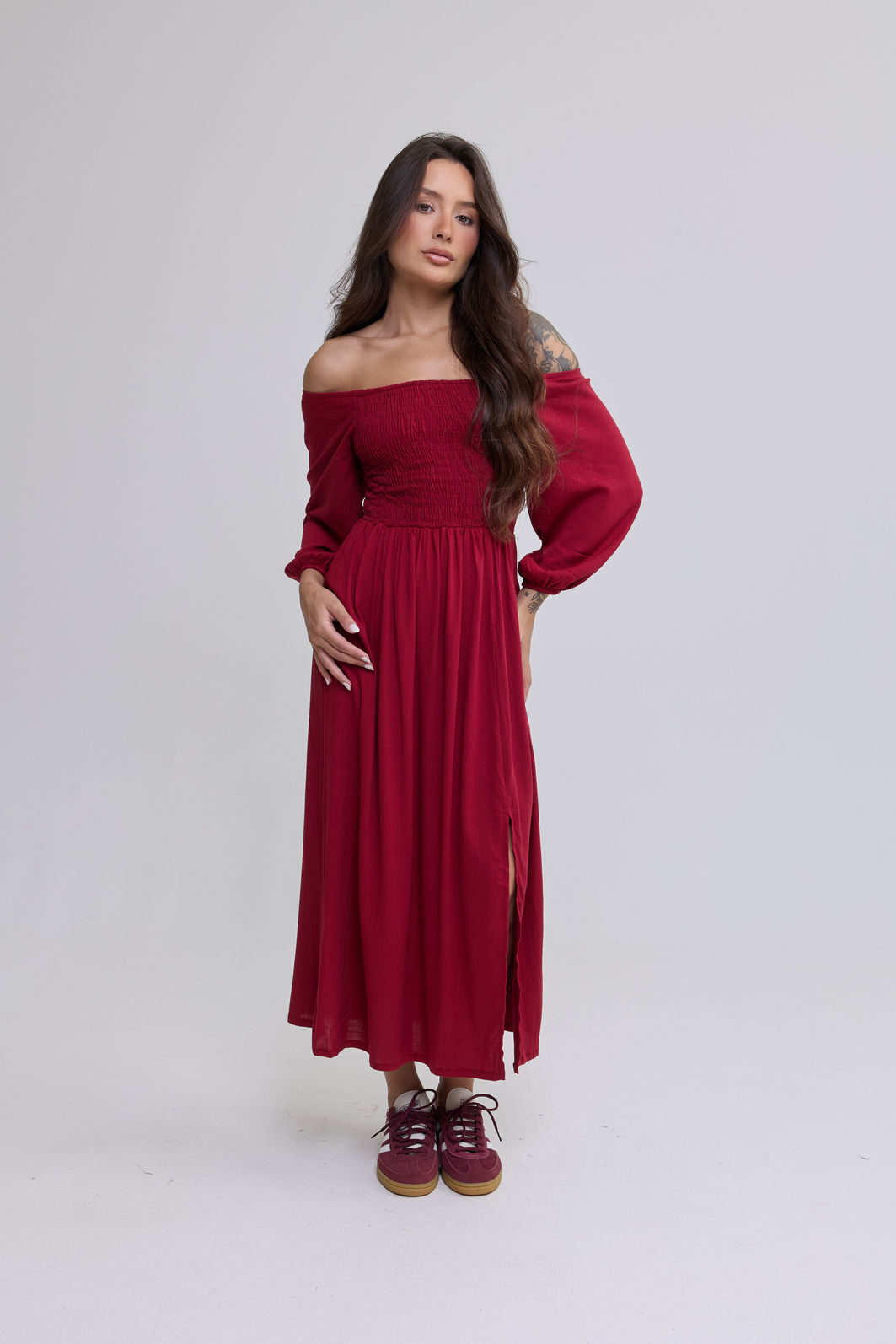 VESTIDO MIDI BARBARA VERMELHO CEREJA VESTIDO MIDI BARBARA VERMELHO CEREJA