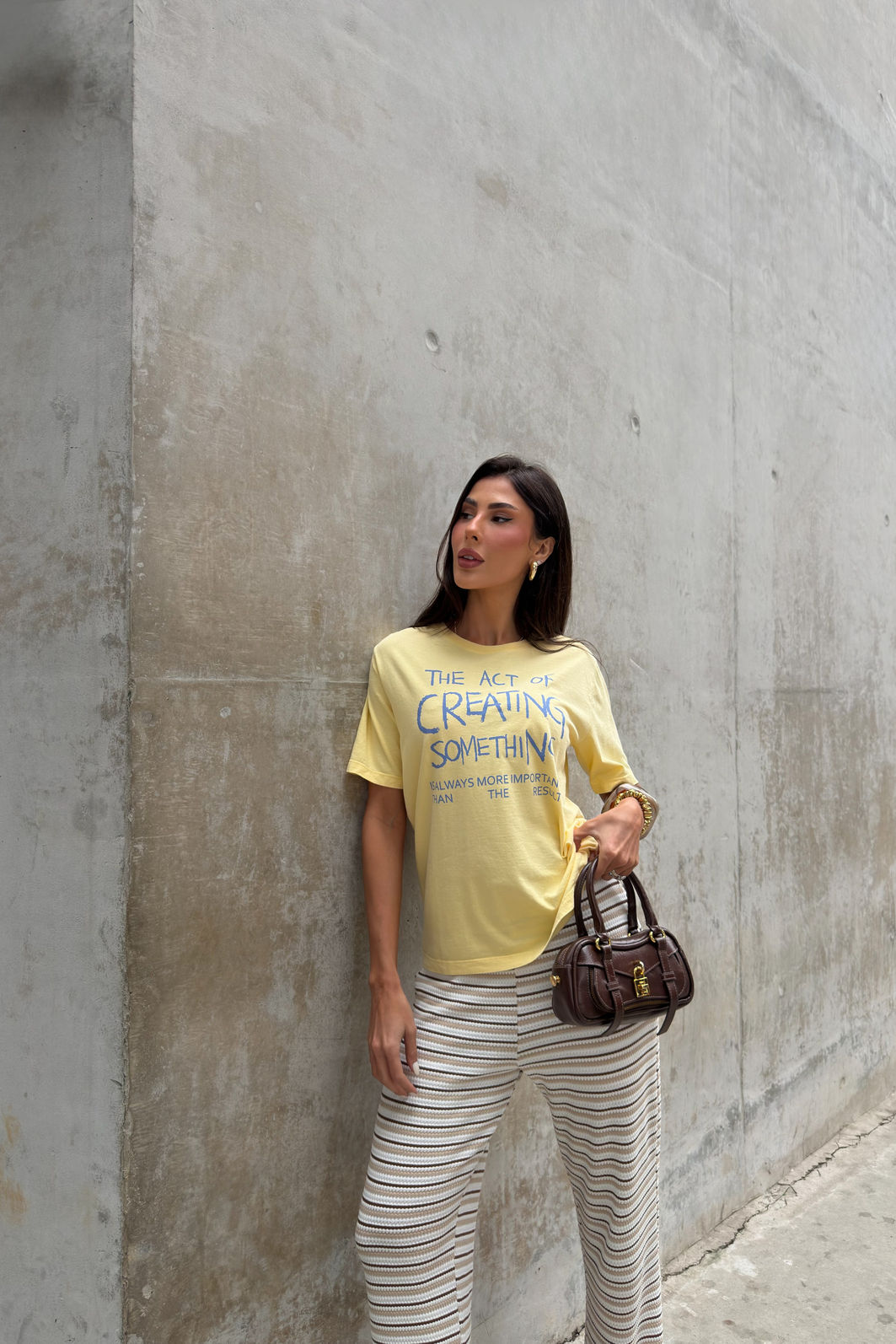 T-SHIRT ESTONADA CREATING SOMETHING AMARELO CANDY T-SHIRT ESTONADA CREATING SOMETHING AMARELO CANDY