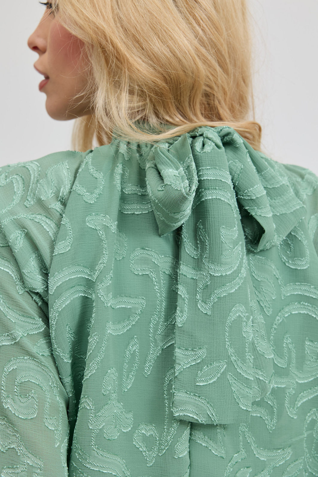 VESTIDO MANGA LONGA JACQUARD OLIMPIA VERDE VESTIDO MANGA LONGA JACQUARD OLIMPIA VERDE