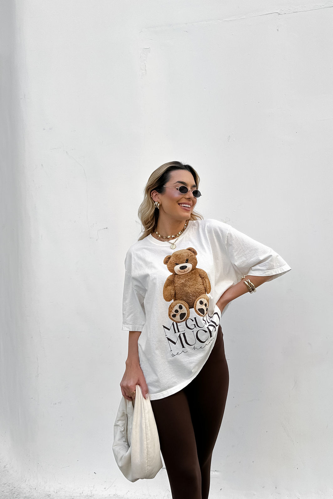 T-SHIRT OVERSIZED URSINHA ME GUSTA  OFF WHITE