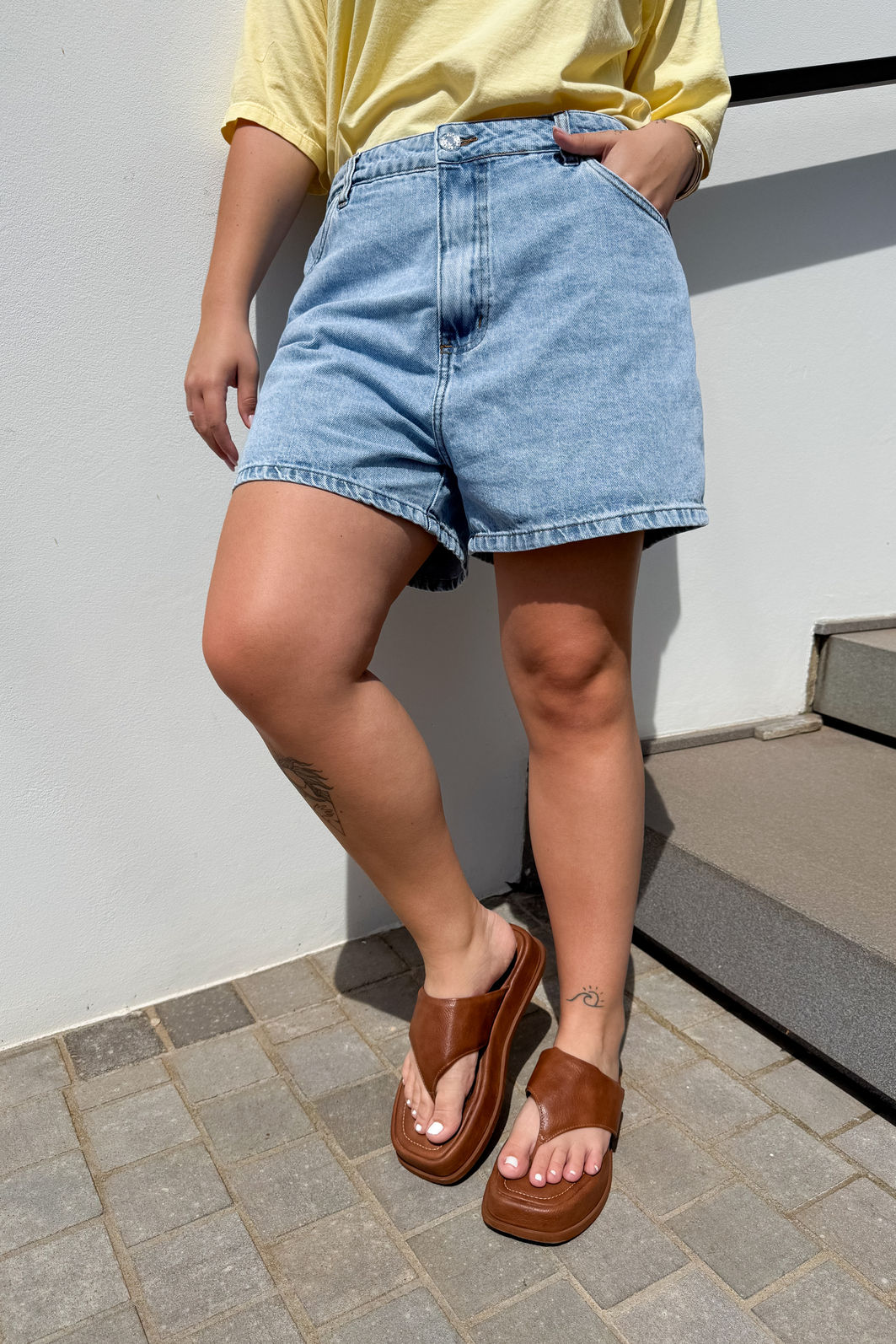 SHORTS MOM JEANS AMALFI AZUL