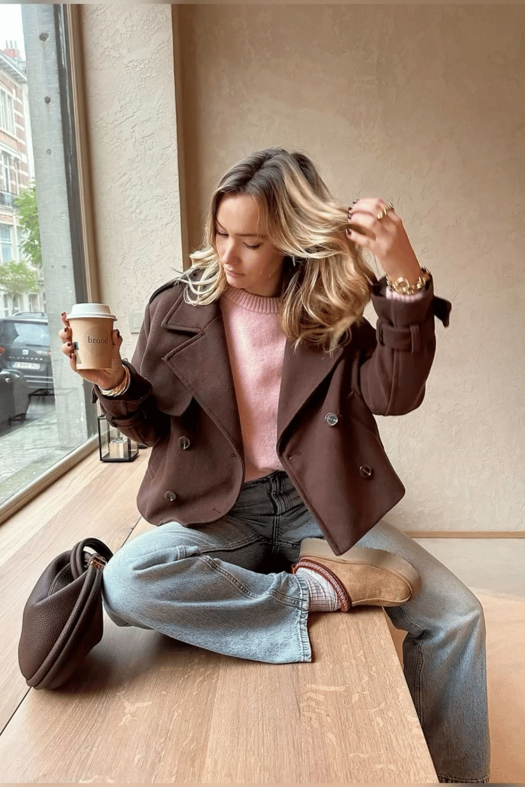 TRENCH COAT COM BOTÕES CROPPED OLIVIA MARROM TRENCH COAT COM BOTÕES CROPPED OLIVIA MARROM