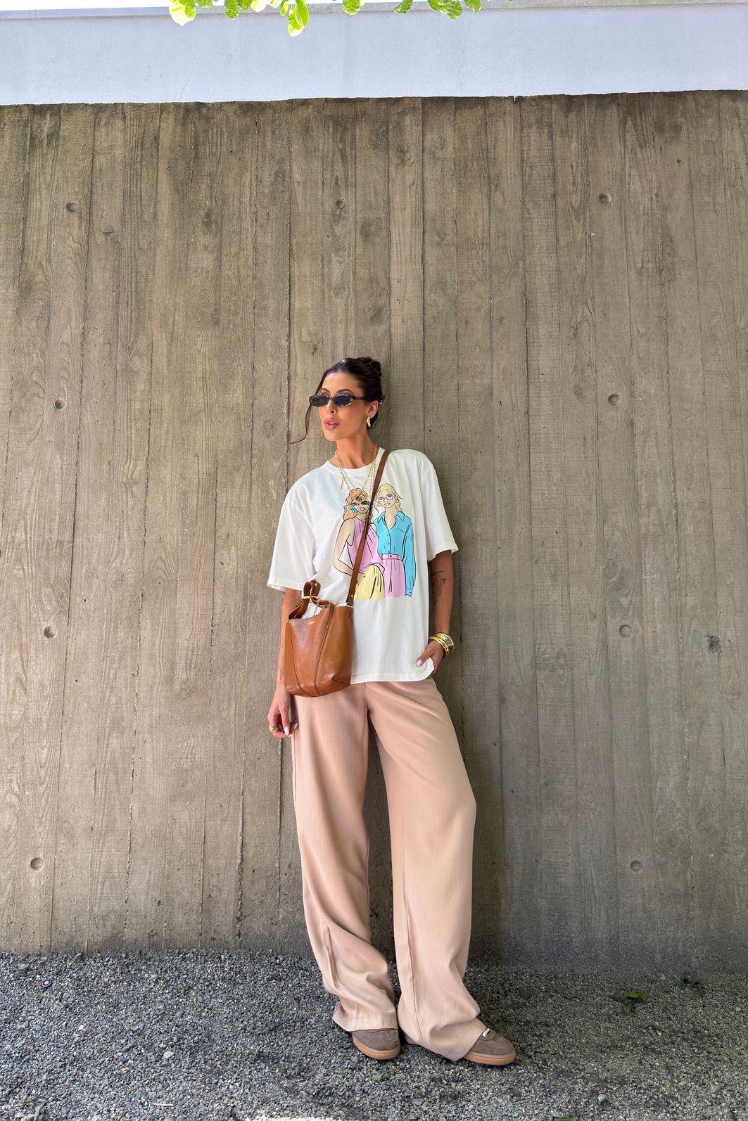 T-SHIRT OVERSIZED AESTHETIC GIRLS OFF WHITE