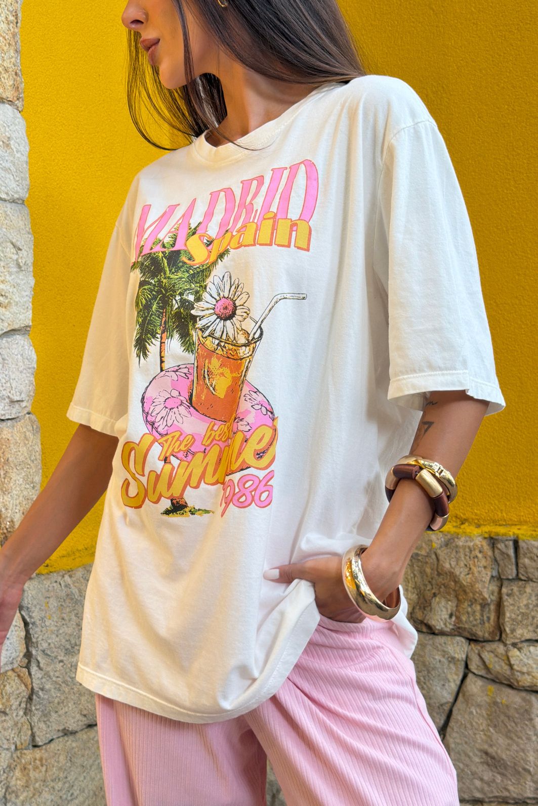 T-SHIRT OVERSIZED SUMMER MADRID OFF WHITE