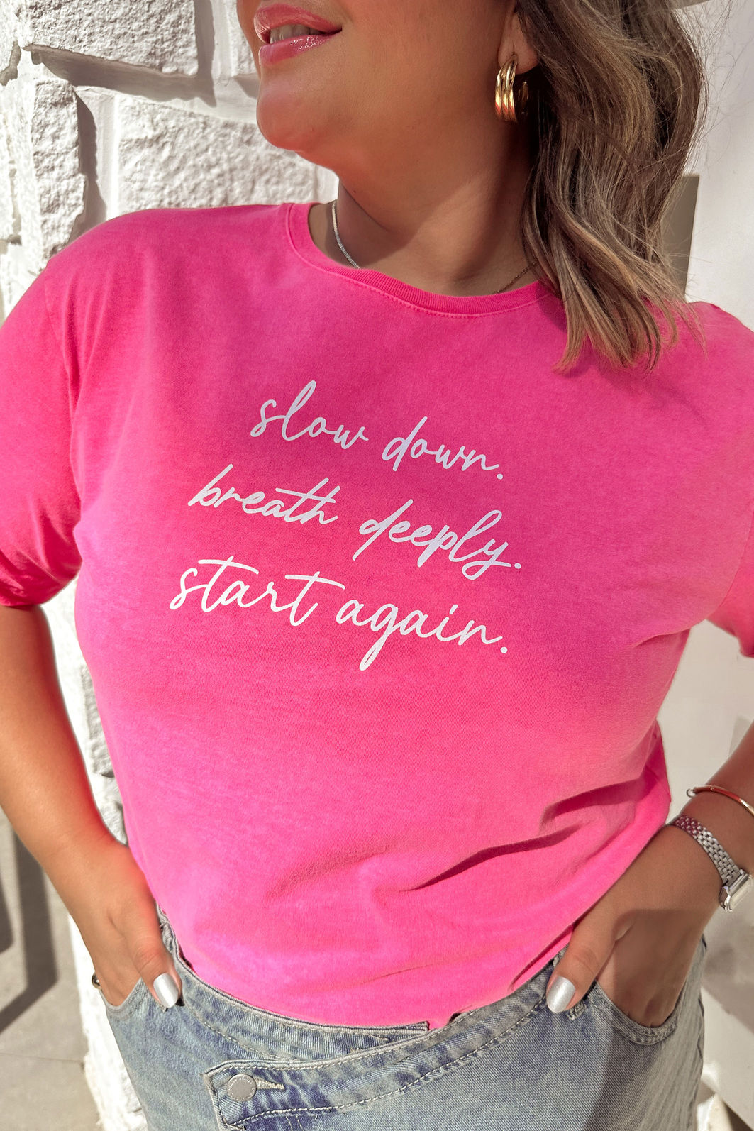 CAMISETA T-SHIRT SLOW DOWN NUDE - Dolce-me®