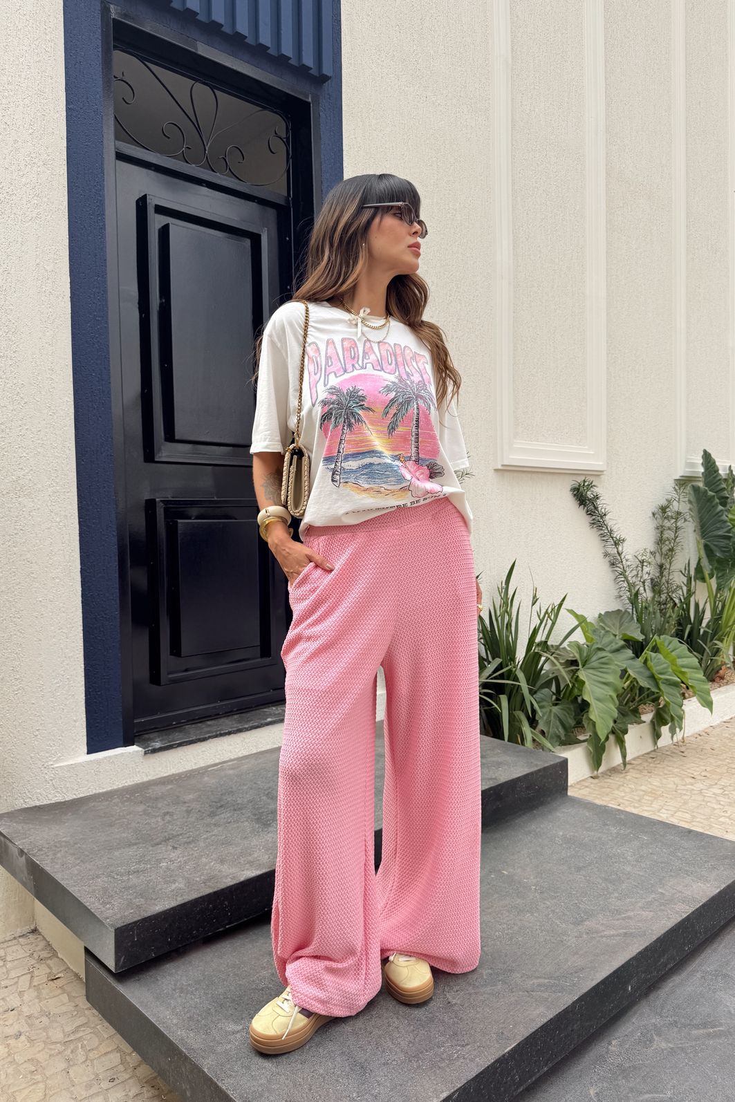 T-SHIRT OVERSIZED PARADISE EVERY DAY OFF WHITE