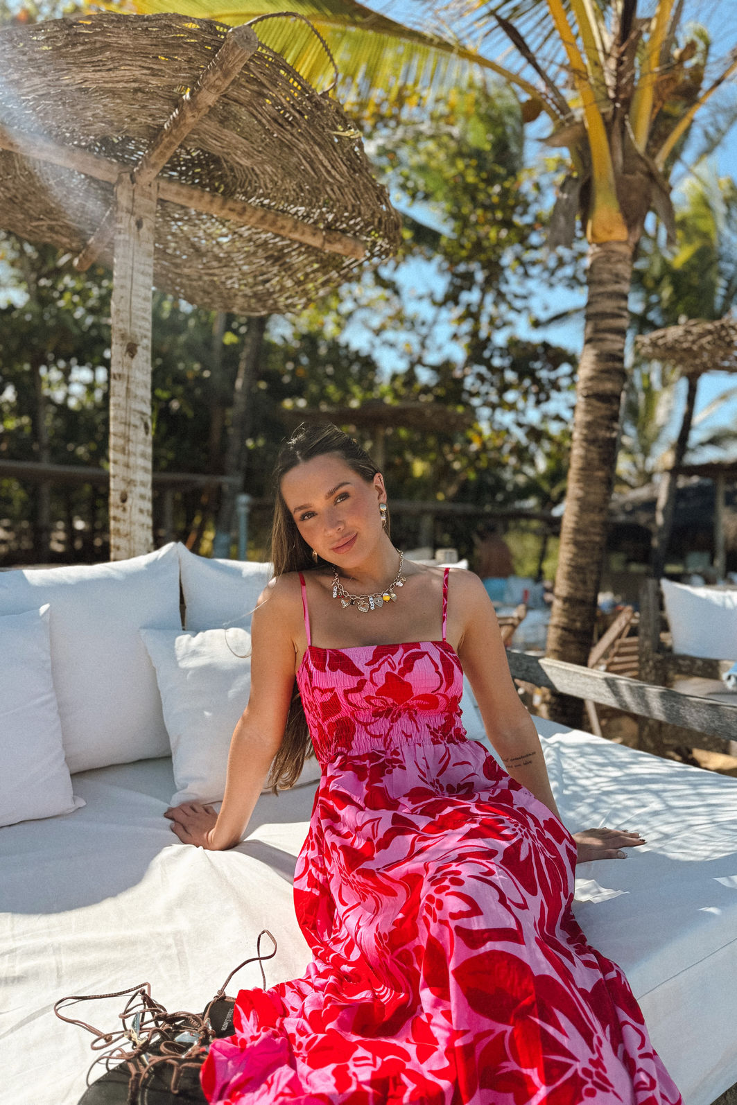 VESTIDO MIDI PANDORA FLORAL ROSA