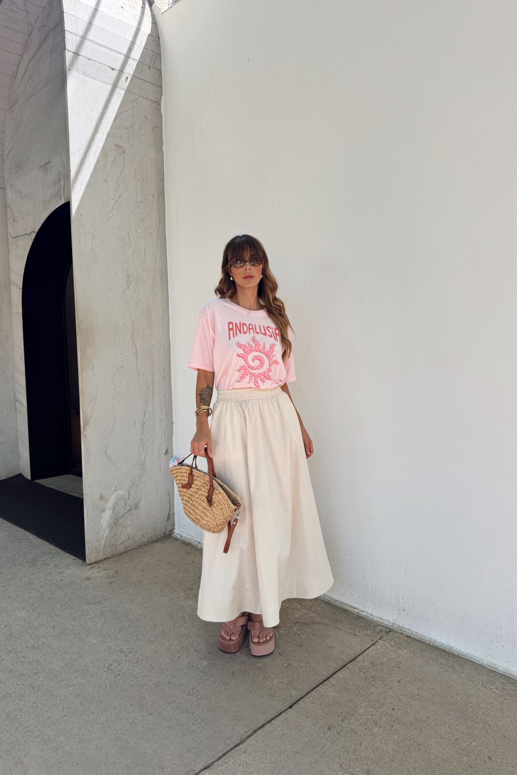 T-SHIRT ESTONADA ANDALUSIA (COM FOIL) ROSA CANDY T-SHIRT ESTONADA ANDALUSIA (COM FOIL) ROSA CANDY