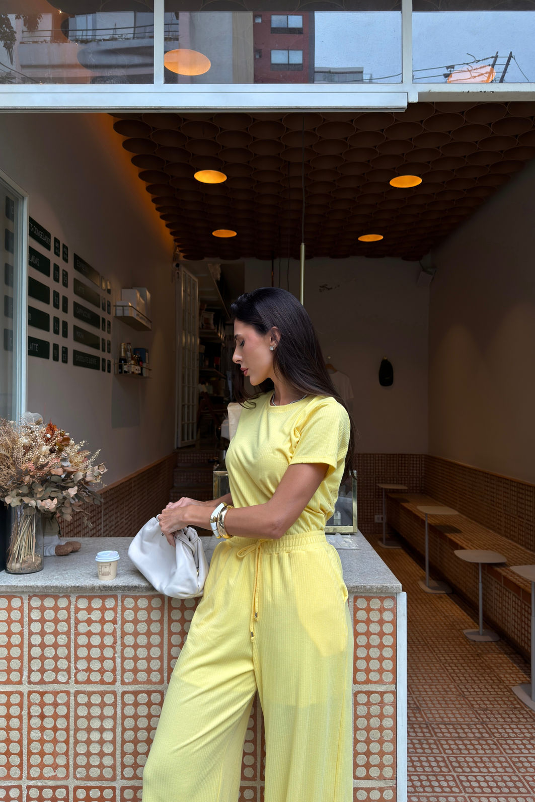 CONJUNTO CANELADO AMANDA AMARELO MANTEIGA CONJUNTO CANELADO AMANDA AMARELO MANTEIGA