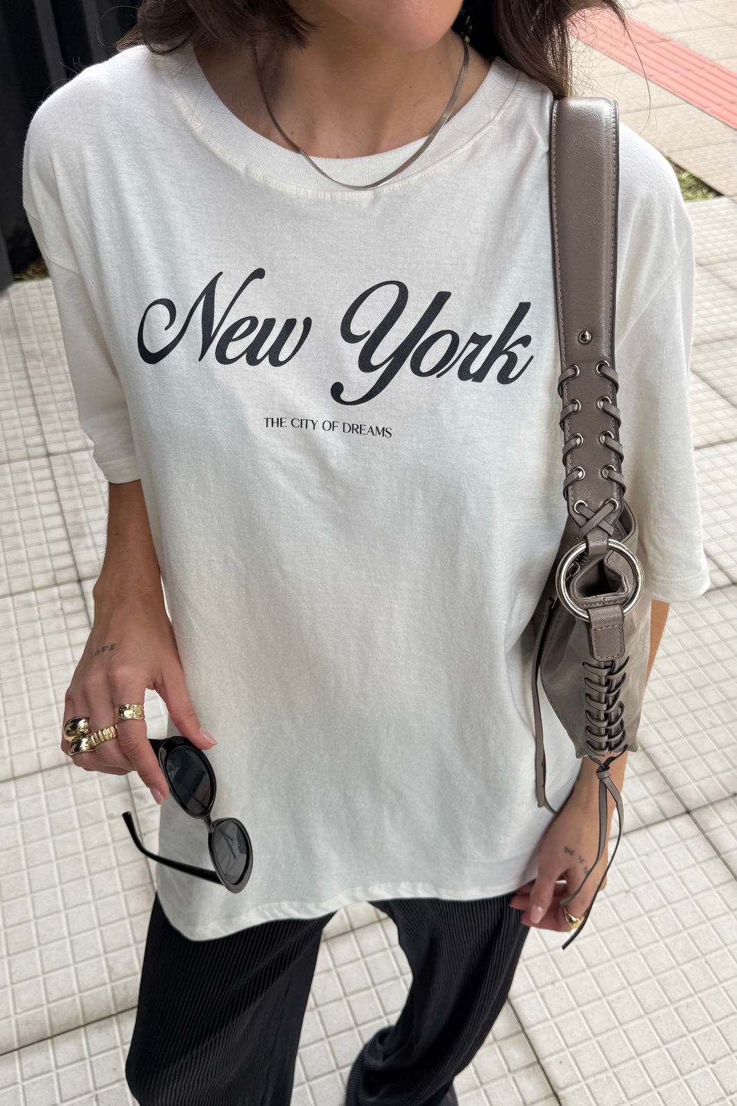 T-SHIRT OVERSIZED NEW YORK OFF WHITE