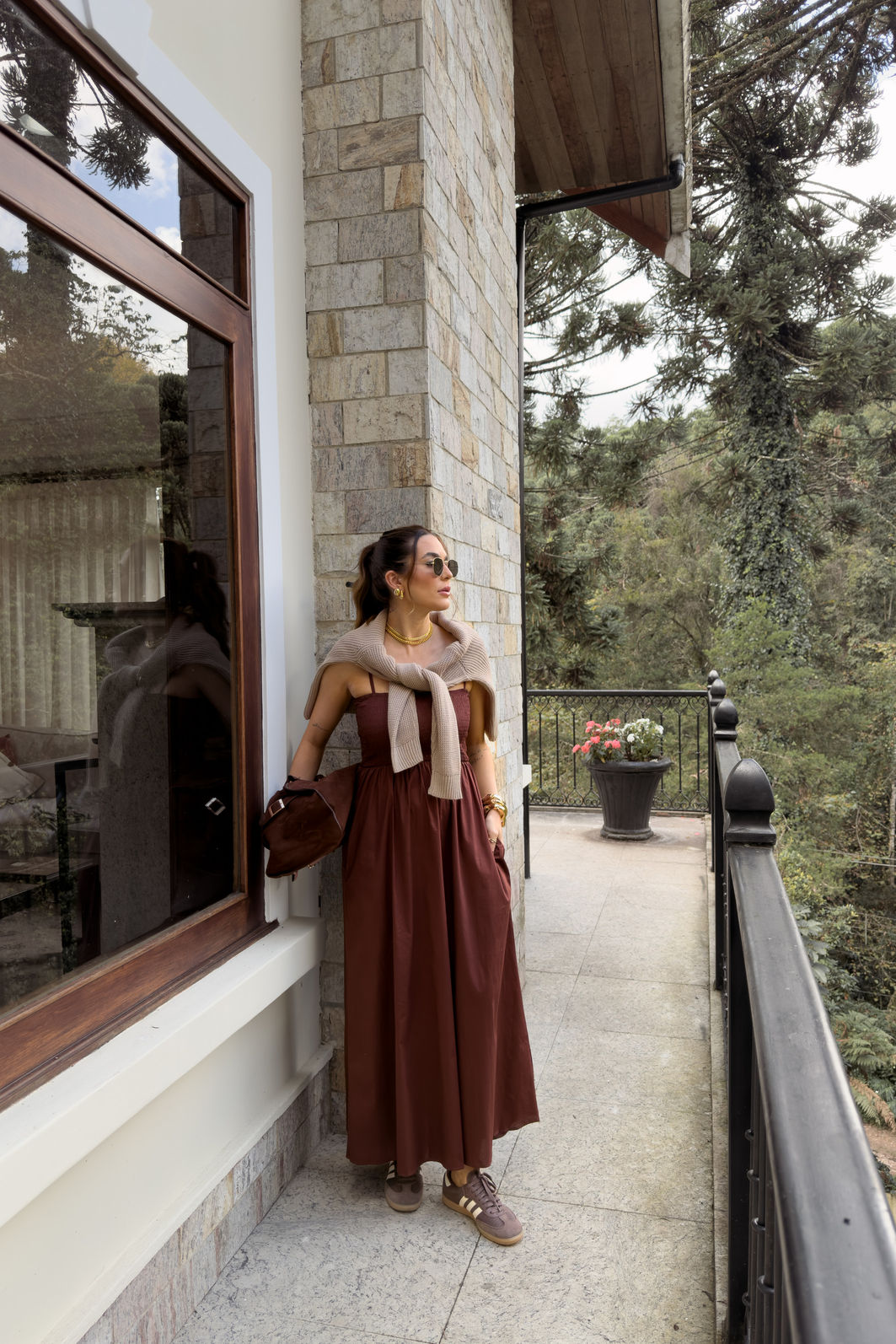 VESTIDO MIDI PANDORA MARROM TRUFADO VESTIDO MIDI PANDORA MARROM TRUFADO