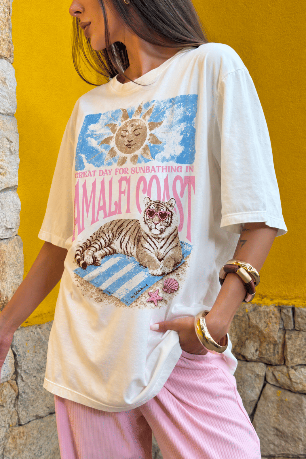 T-SHIRT OVERSIZED GREAT DAY AMALFI OFF WHITE
