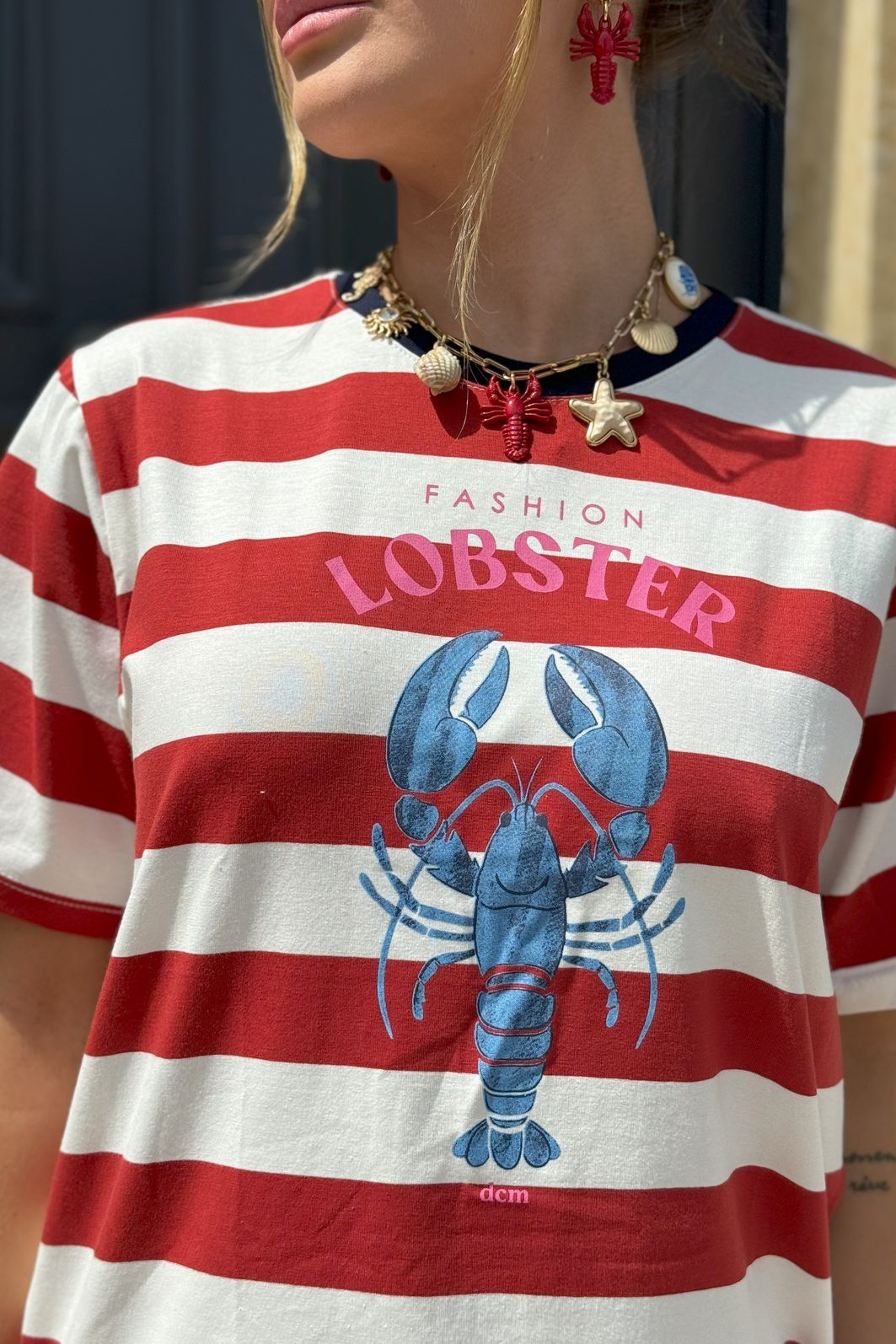 T-SHIRT FASHION LOBSTER LISTRADA
