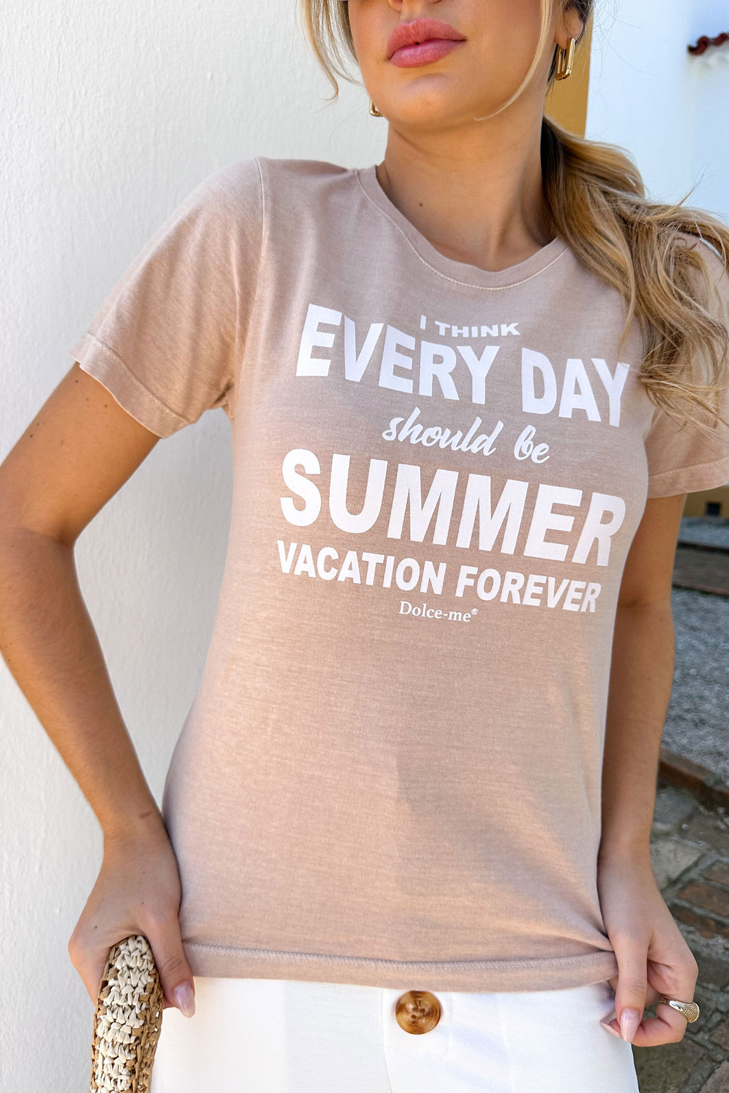 CAMISETA T-SHIRT SUMMER VACATION NUDE - Dolce-me®