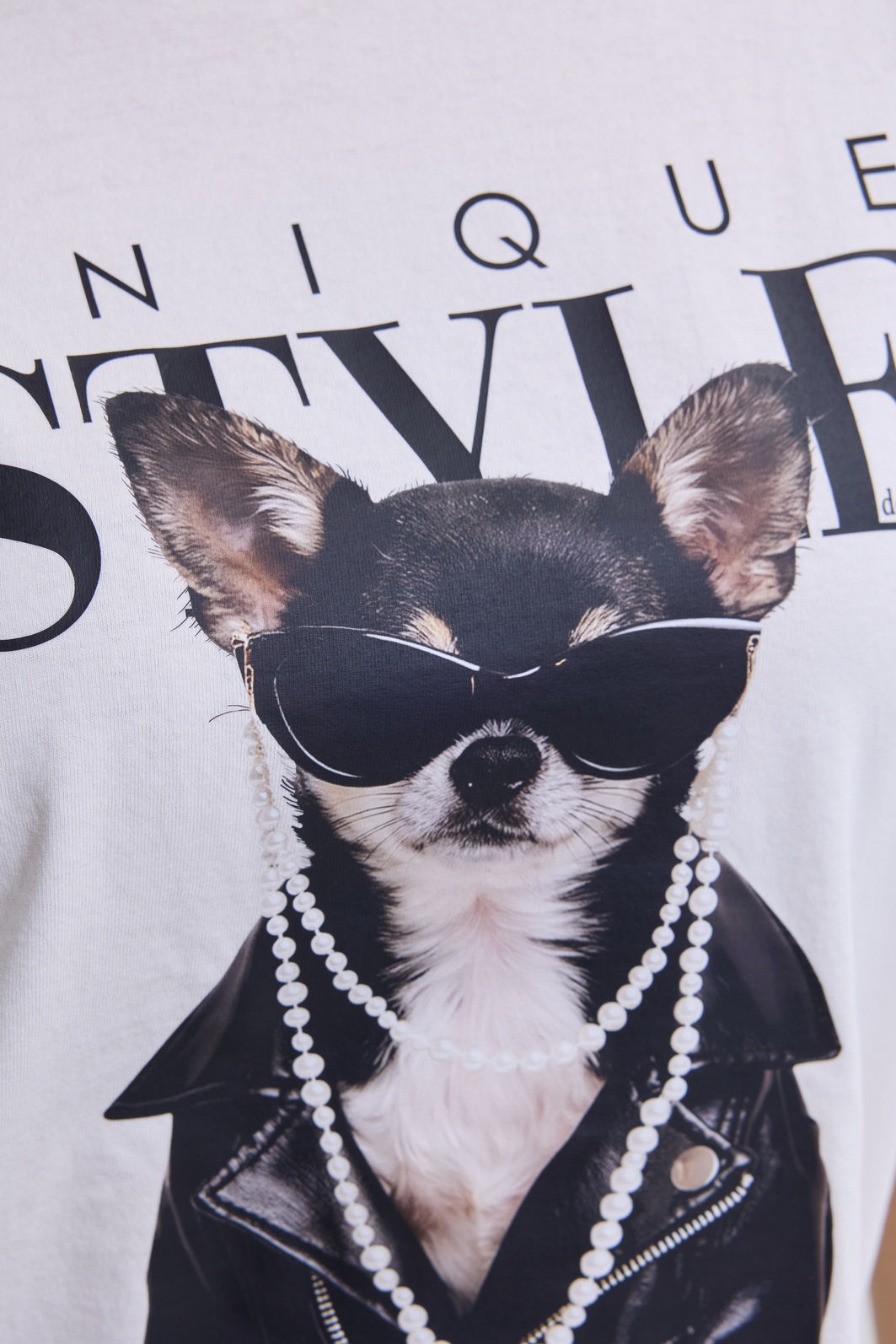 T-SHIRT ESTONADA CHIHUAHUA UNIQUE OFF WHITE T-SHIRT ESTONADA CHIHUAHUA UNIQUE OFF WHITE