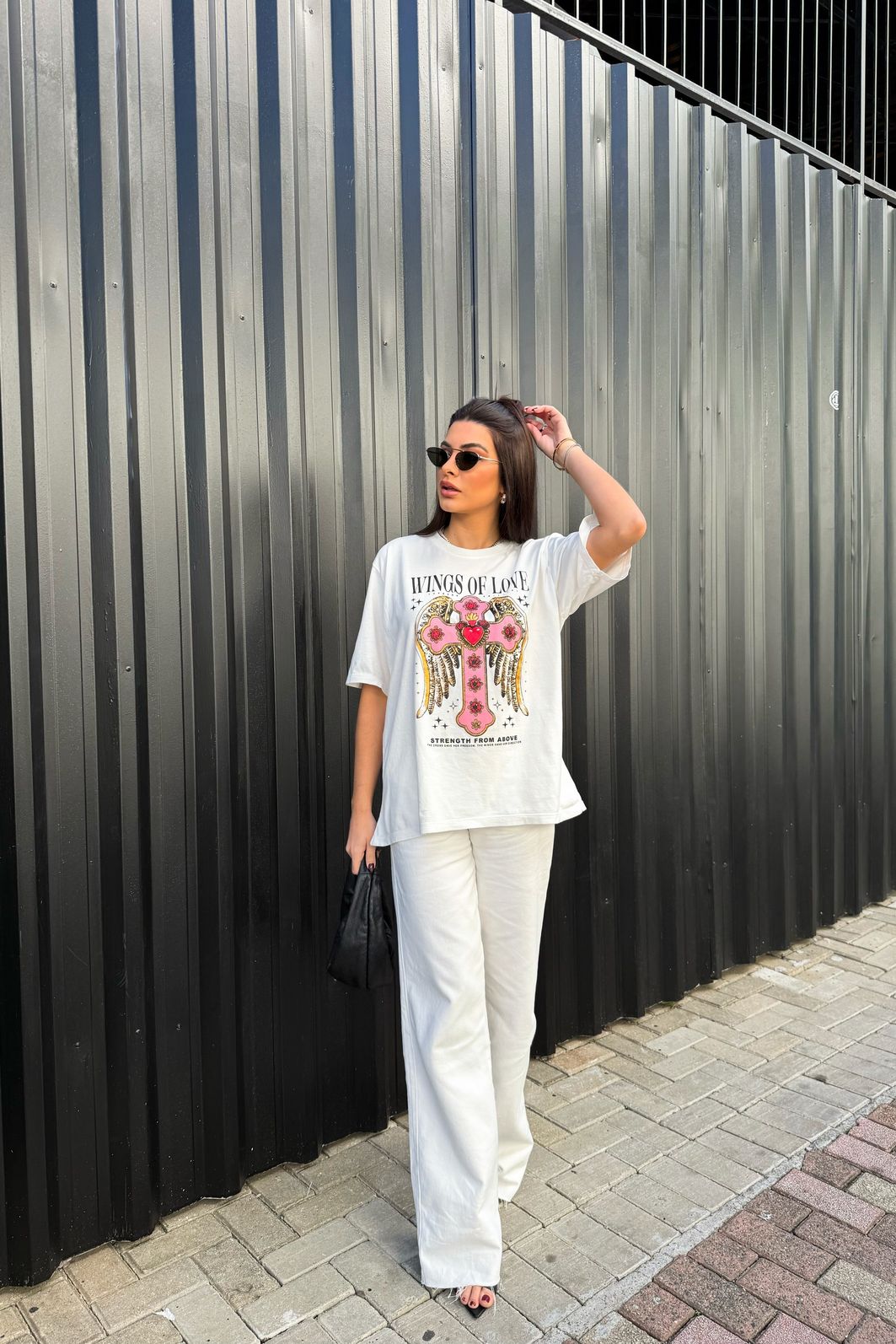 T-SHIRT OVERSIZED WINGS OF LOVE OFF WHITE