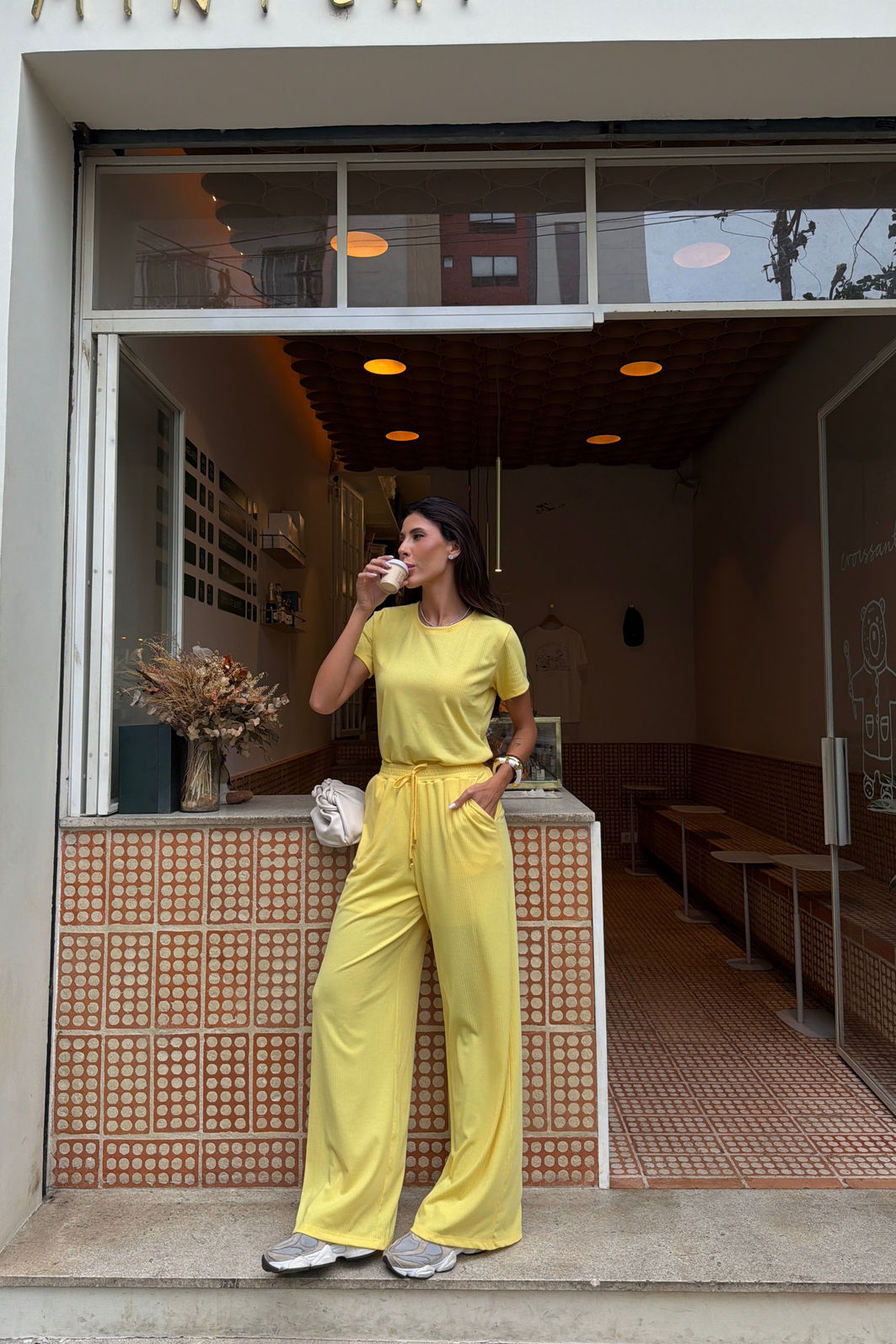 CONJUNTO CANELADO AMANDA AMARELO MANTEIGA CONJUNTO CANELADO AMANDA AMARELO MANTEIGA